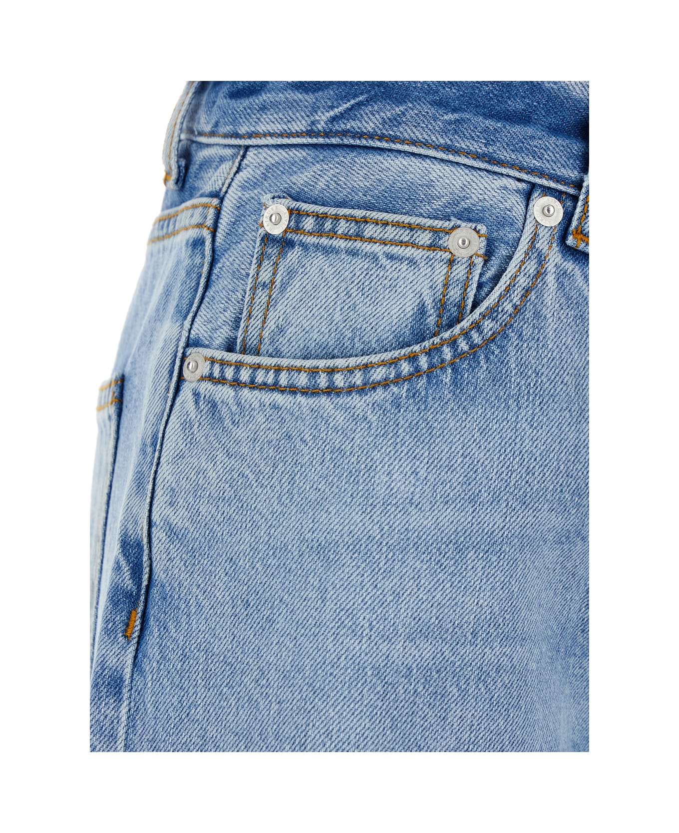 Haikure 'korea' Blue Jeans With High Waist And Logo Patch On The Reari N Denim Woman - Blu