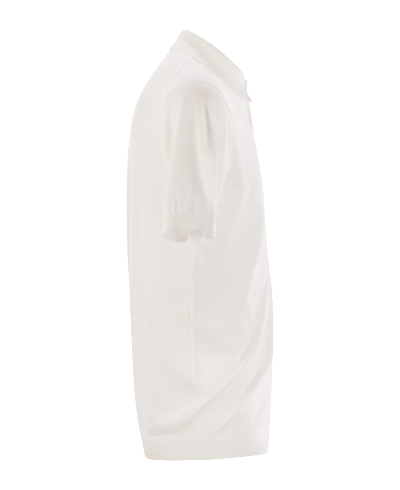 John Smedley Adrian - Cotton Short-sleeved Polo Shirt - Bianco