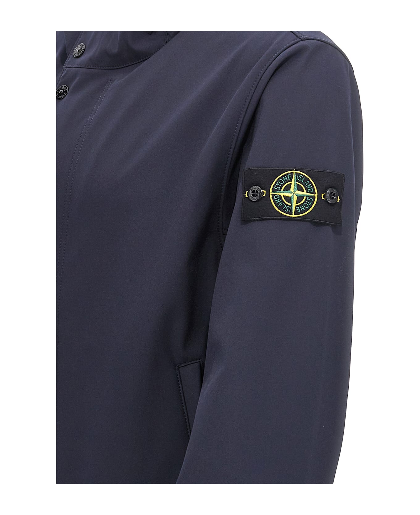 Stone Island Jacket With Logo - Black