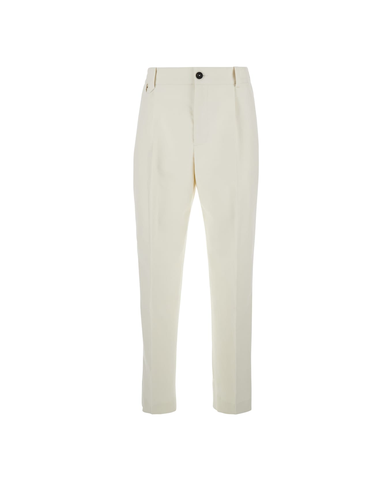 Jacquemus White Pants With Button Closure In Cotton Man - Ivory