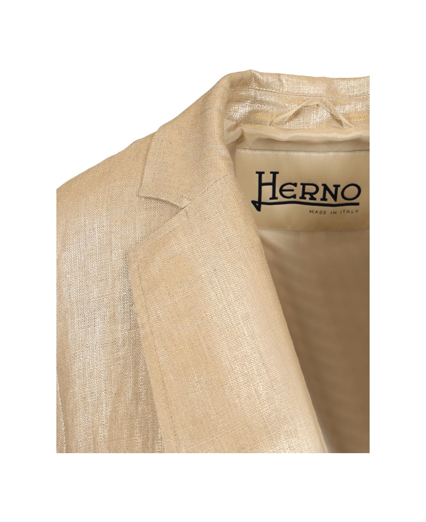 Herno "chic" Coated Linen Trench Coat - Beige