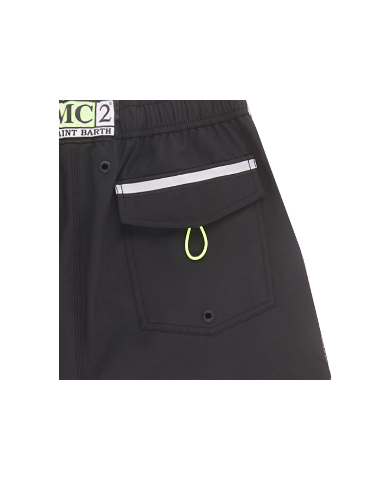 MC2 Saint Barth Black Swim Shorts Surf Style - BLACK