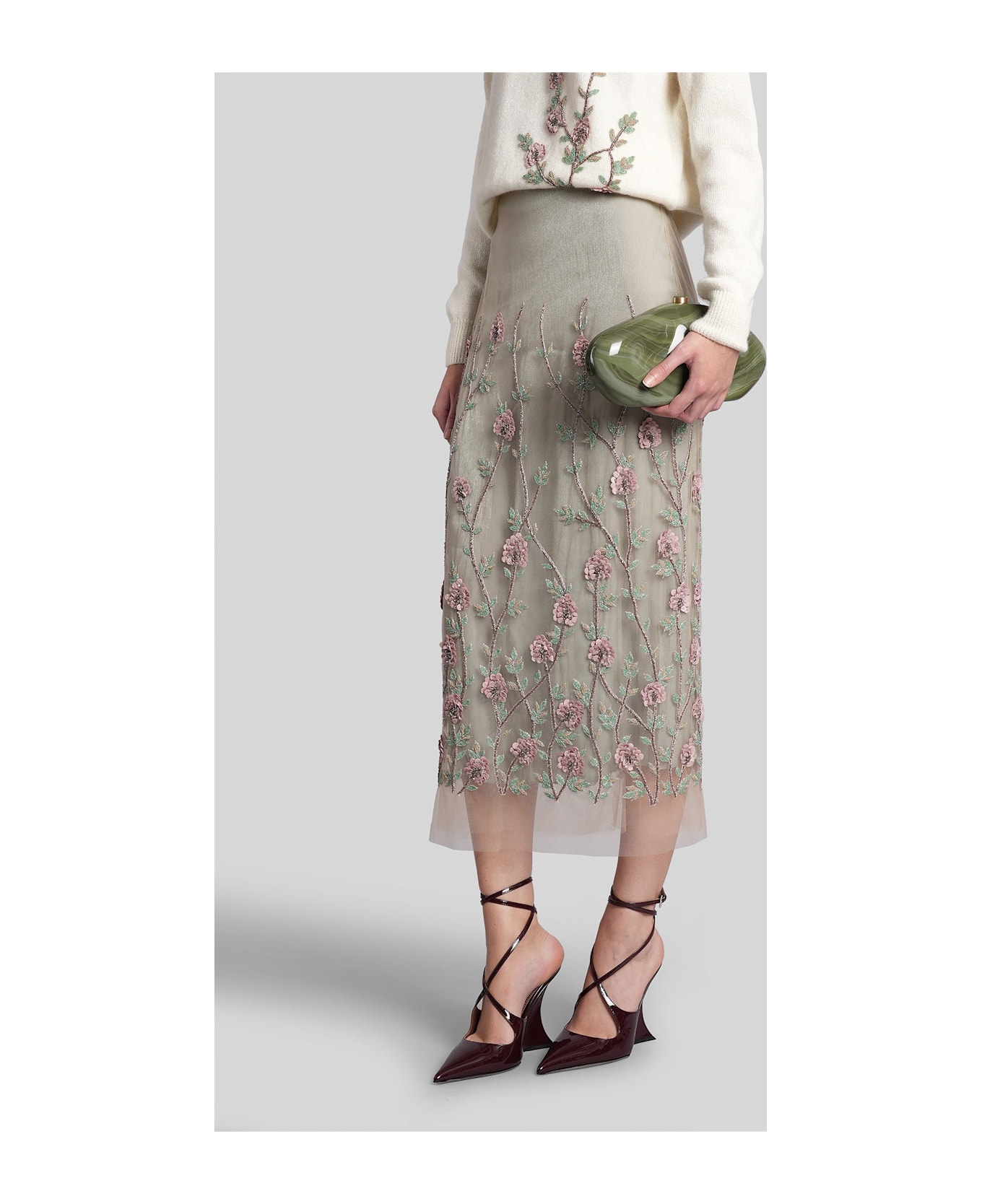 Costarellos Zephee Skirt In Green Polyester - green