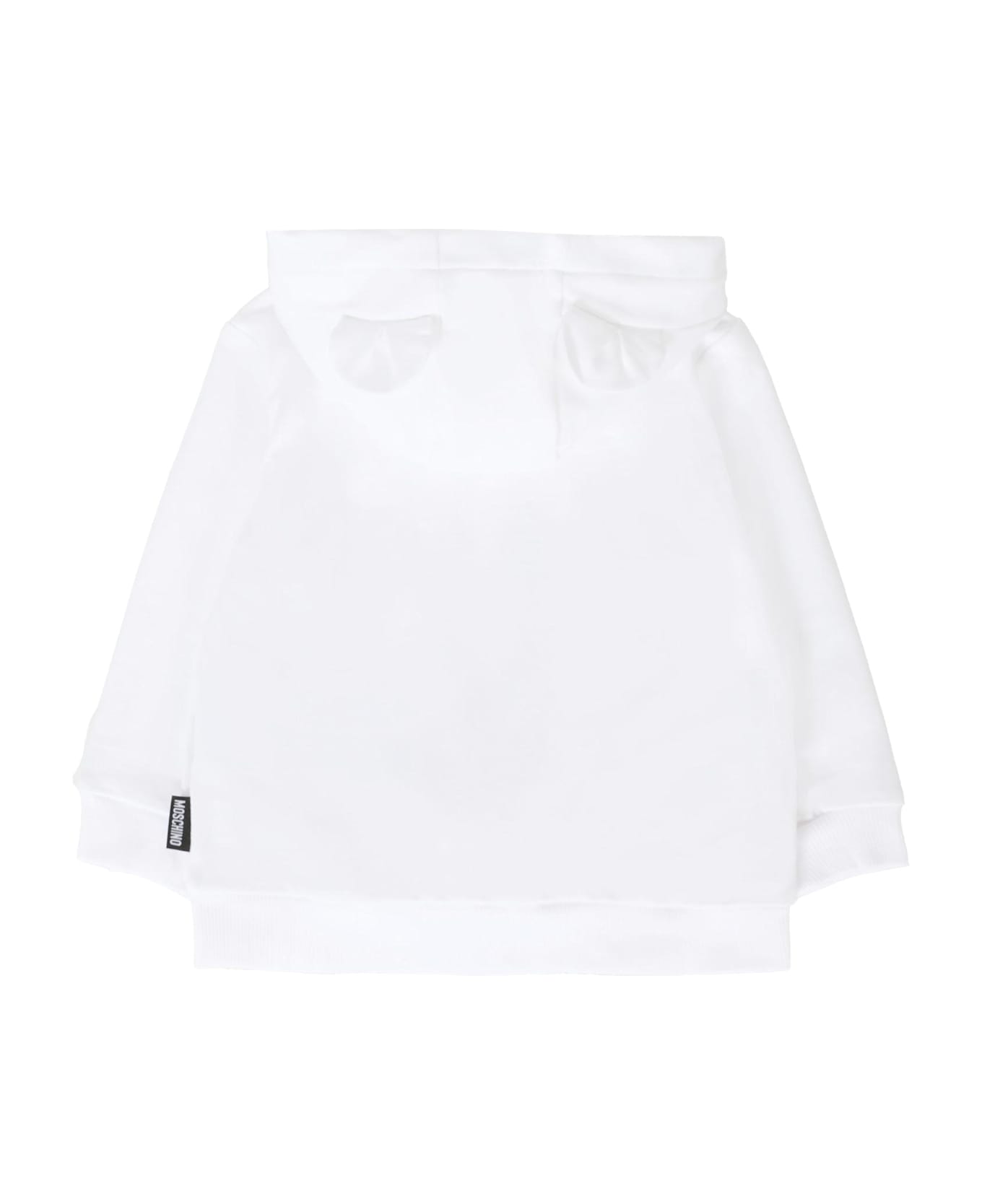 Moschino White Sweatshirt For Babykids With Teddy Bear - White