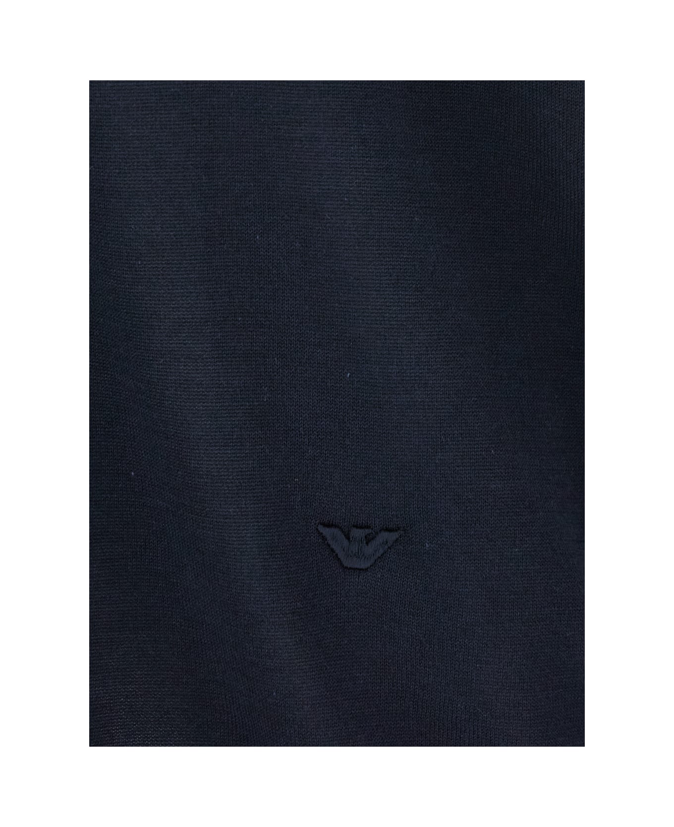 Emporio Armani Crewneck T-shirt With Logo Embroidery Detail - Black