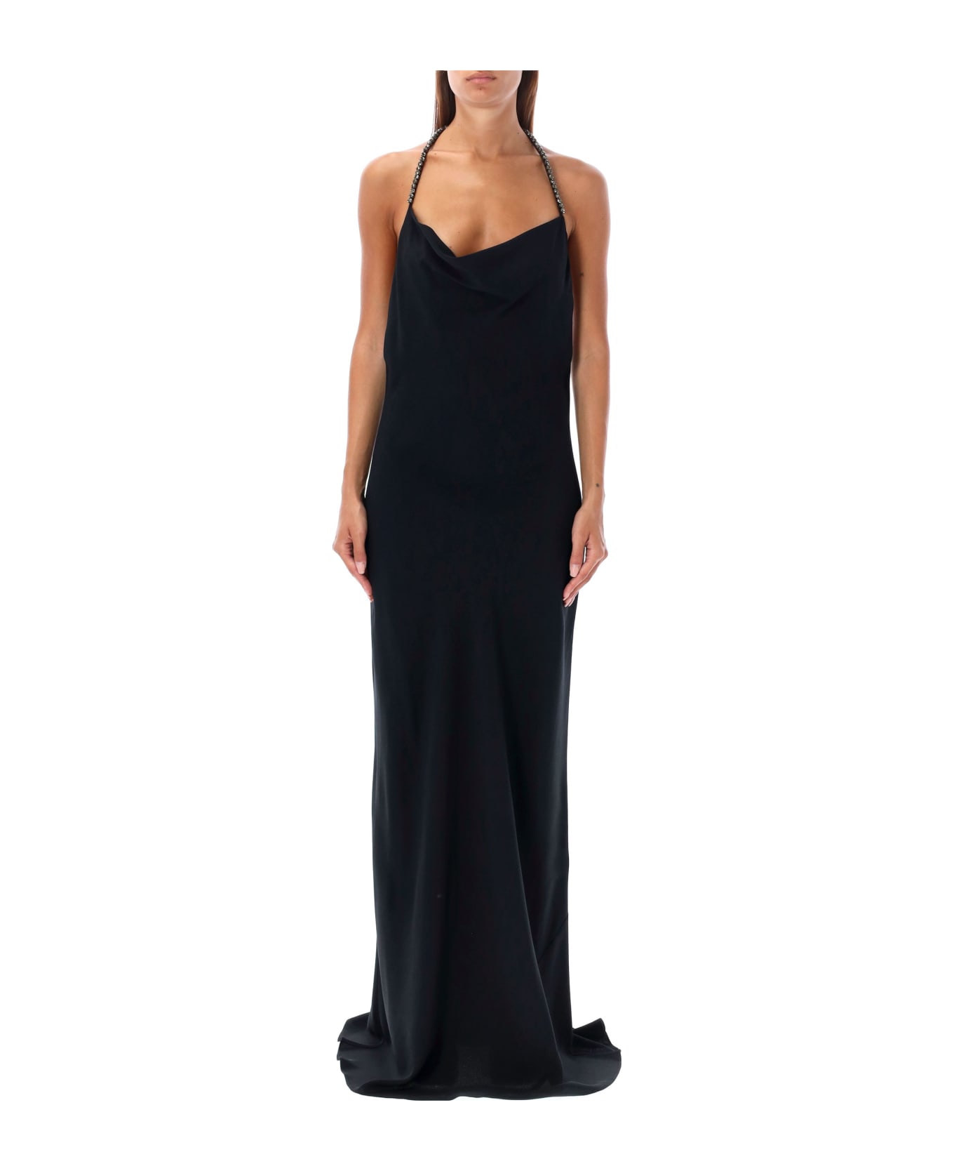 Stella McCartney Crystal Straps Long Dress - BLACK