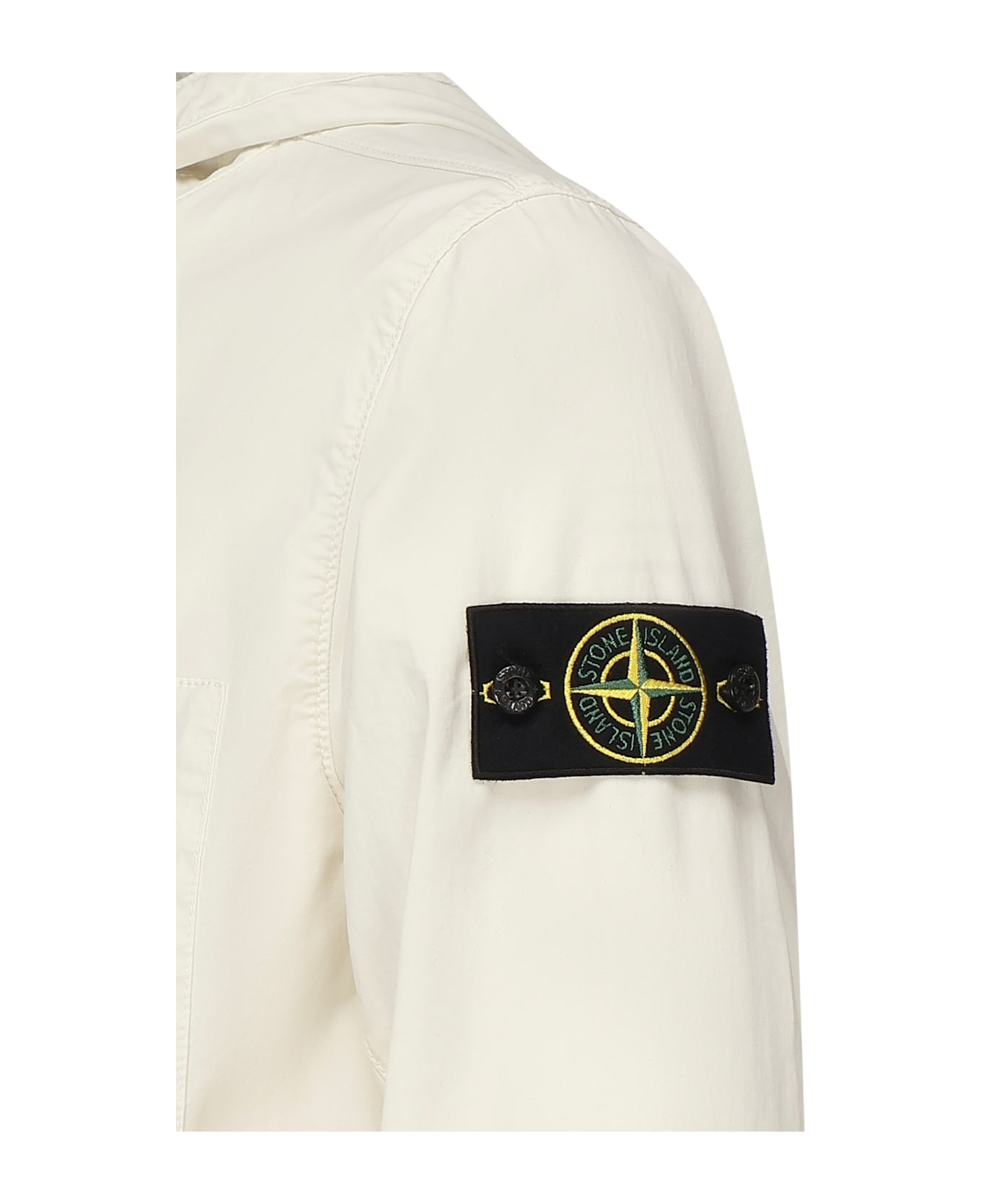 Stone Island Jacket 
supima® Cotton Twill Stretch-tc
 - White