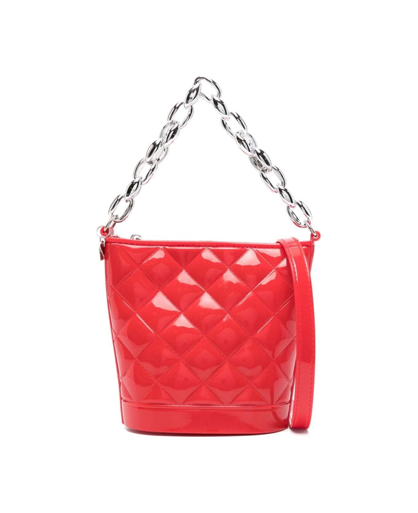Monnalisa Red Matelassé Bucket Bag In Pvc Girl - Red アクセサリー＆ギフト