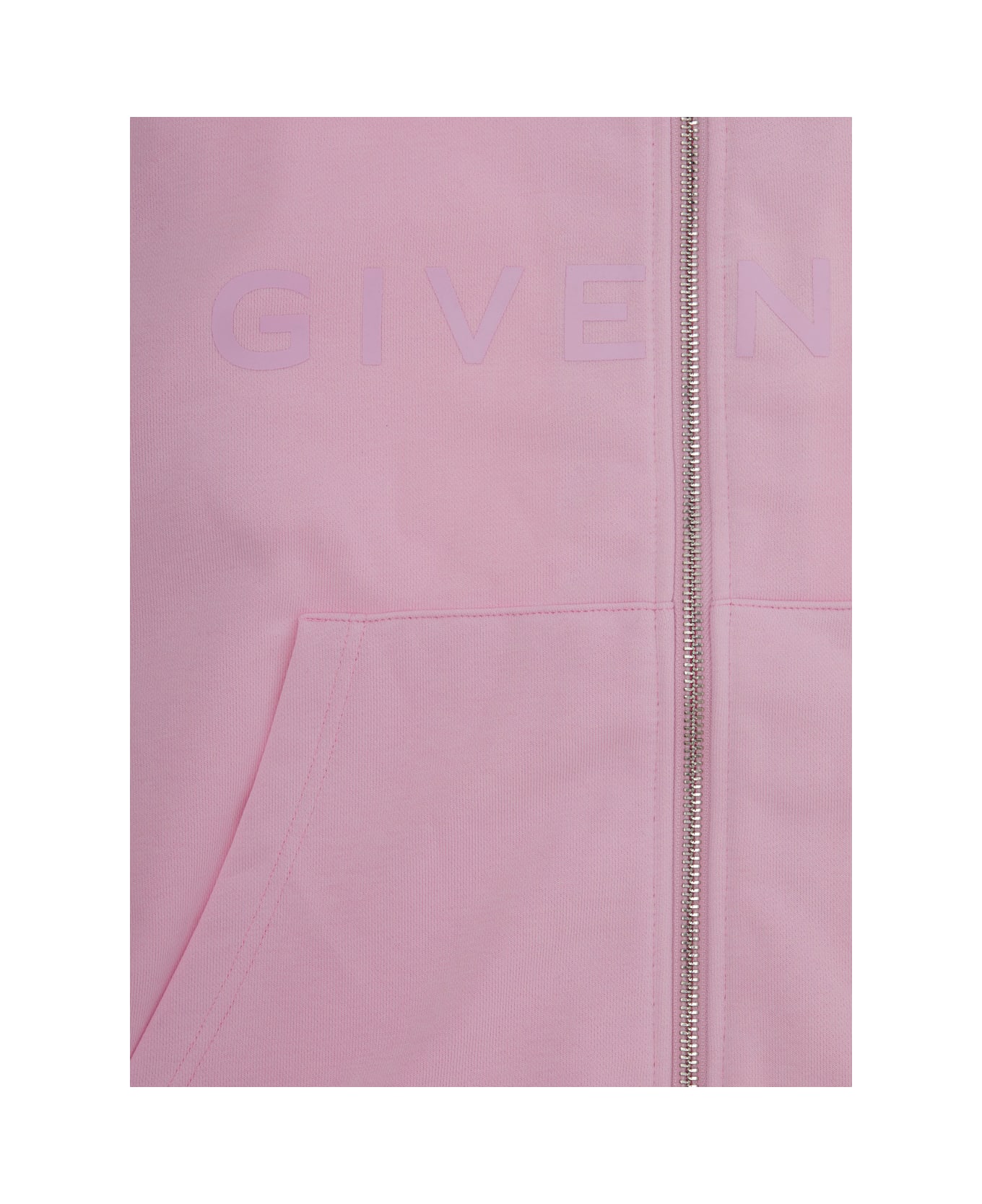 Givenchy Pink Cardigan With Fixed Hood And Logo Lettering In Cotton Boy - Pink
