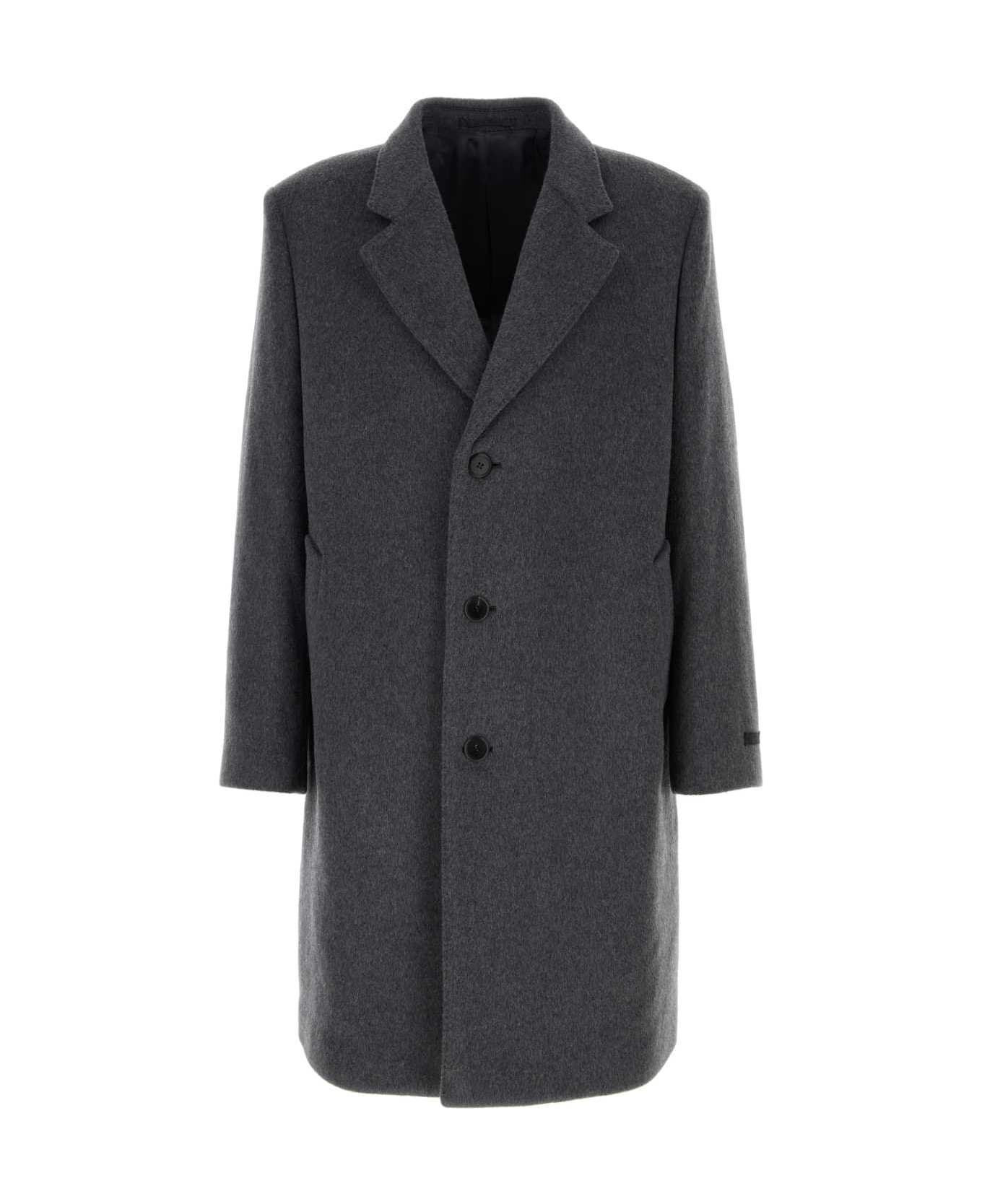 Prada Grey Velour Coat - ARDESIA