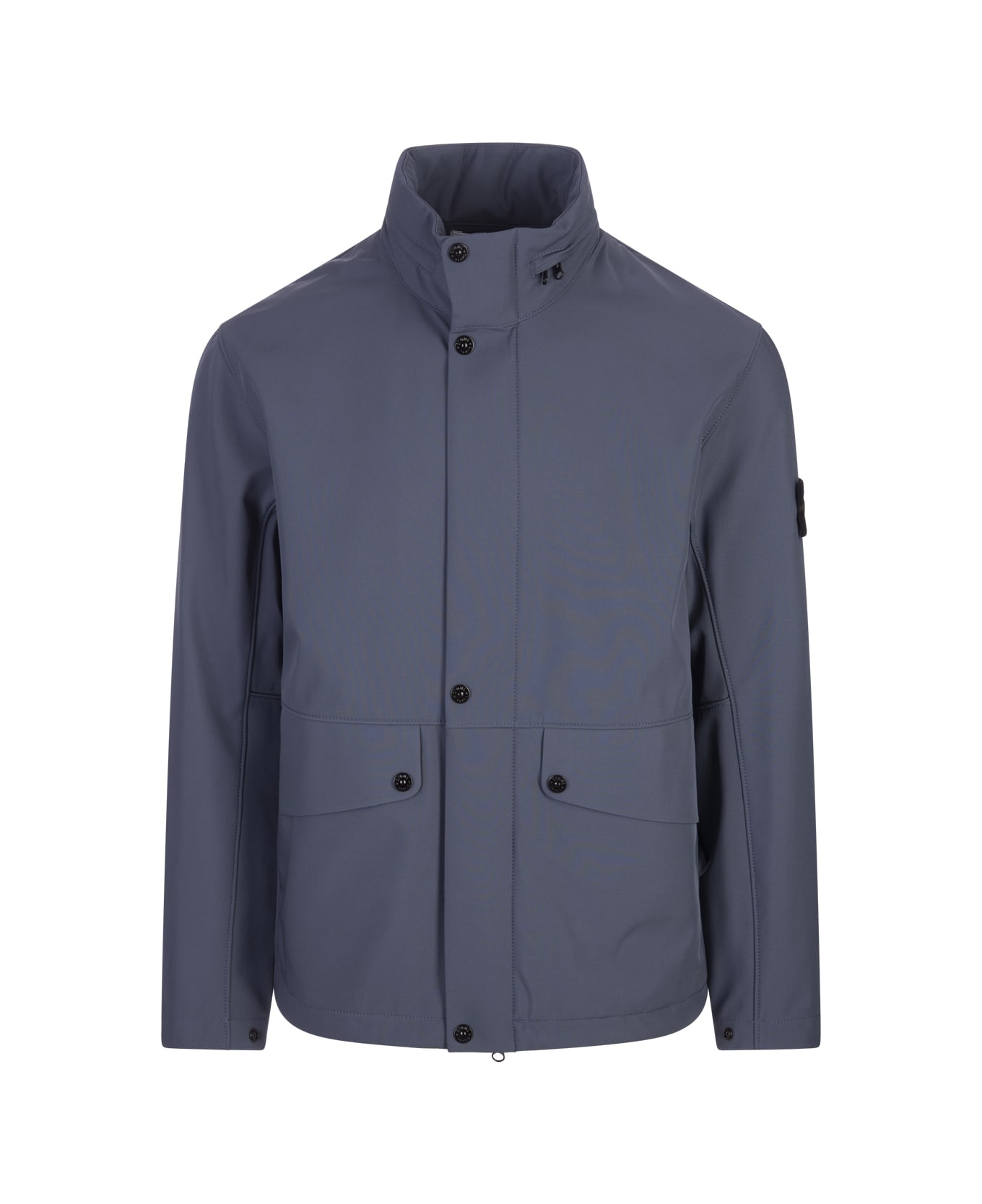 Stone Island Light Soft Shell-r_e.dye Jacket In Recycled Polyester - Blue