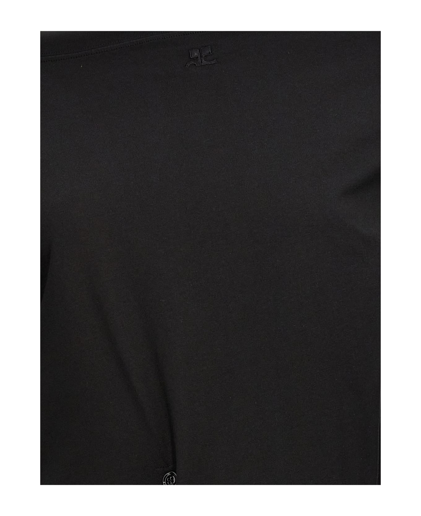 Courrèges Logo Embroidery Dress - Black  