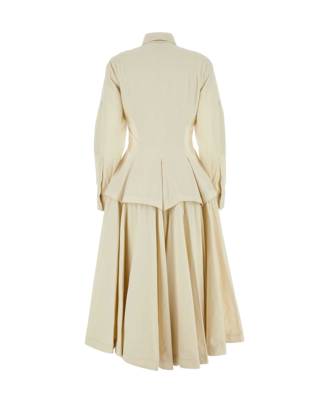 Bottega Veneta Sand Cotton Blend Shirt Dress - SABBIA