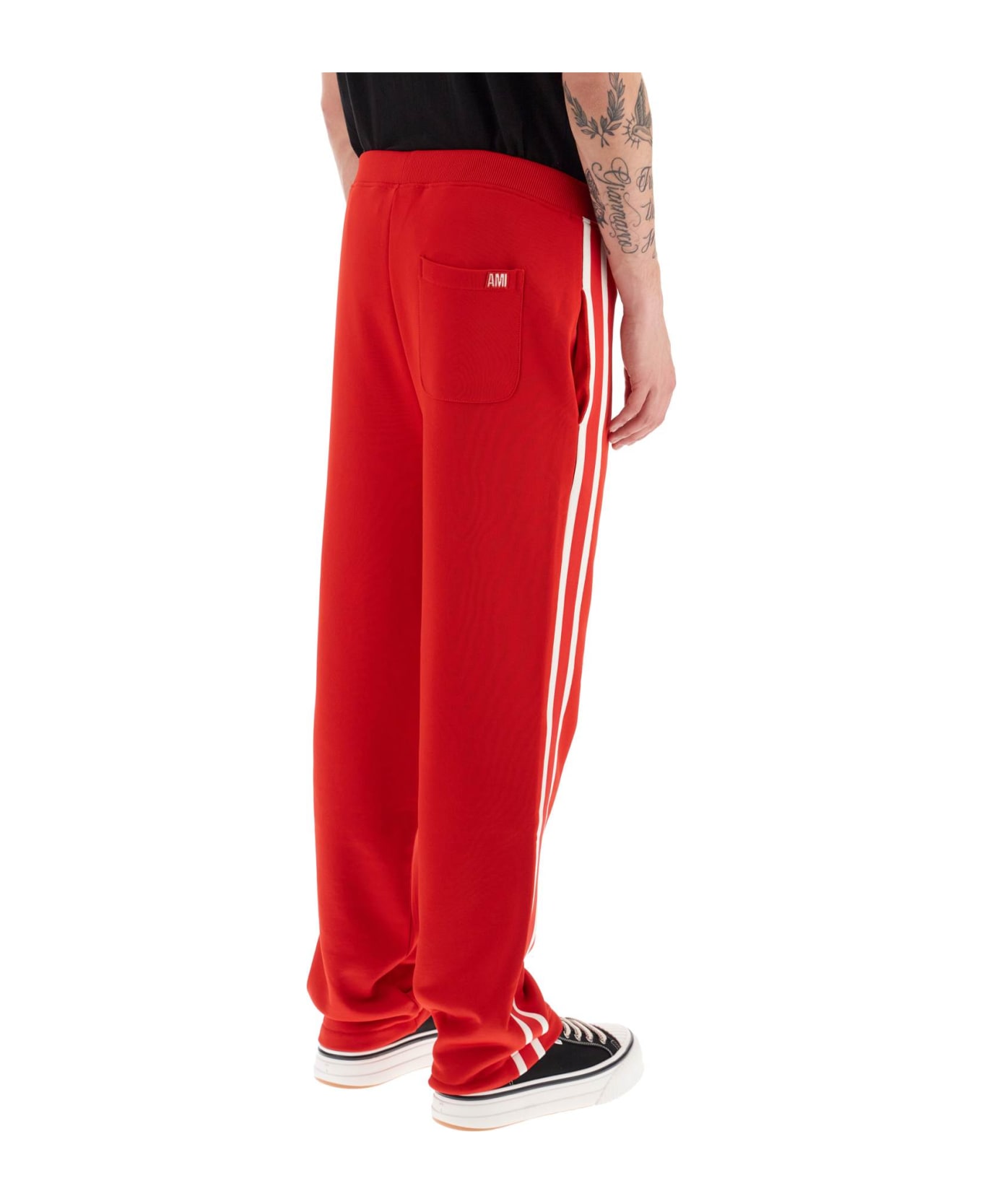 Ami Alexandre Mattiussi Track Pants With Side Bands - SCARLET RED (Red)