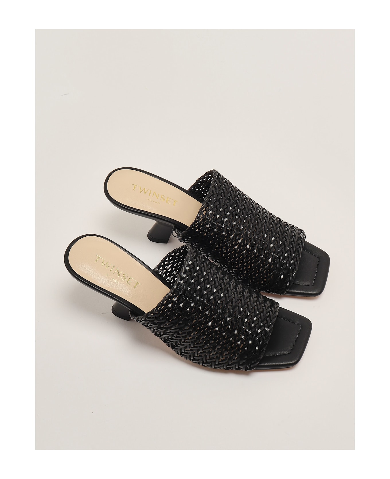 TwinSet Sandalo Intreccio Sandal - NERO
