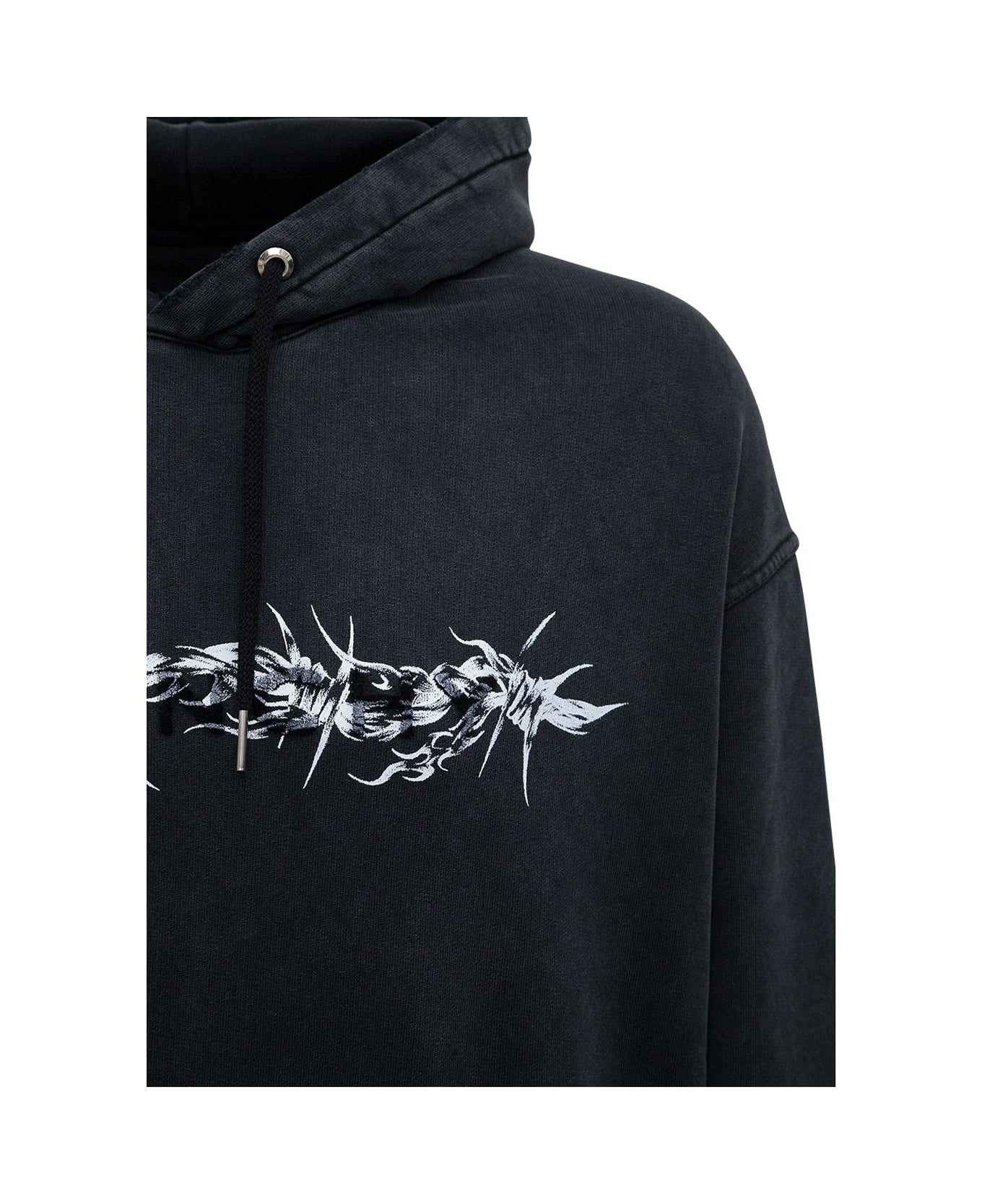 Givenchy Barbed Wire Oversized Hoodie - BLACK フリース