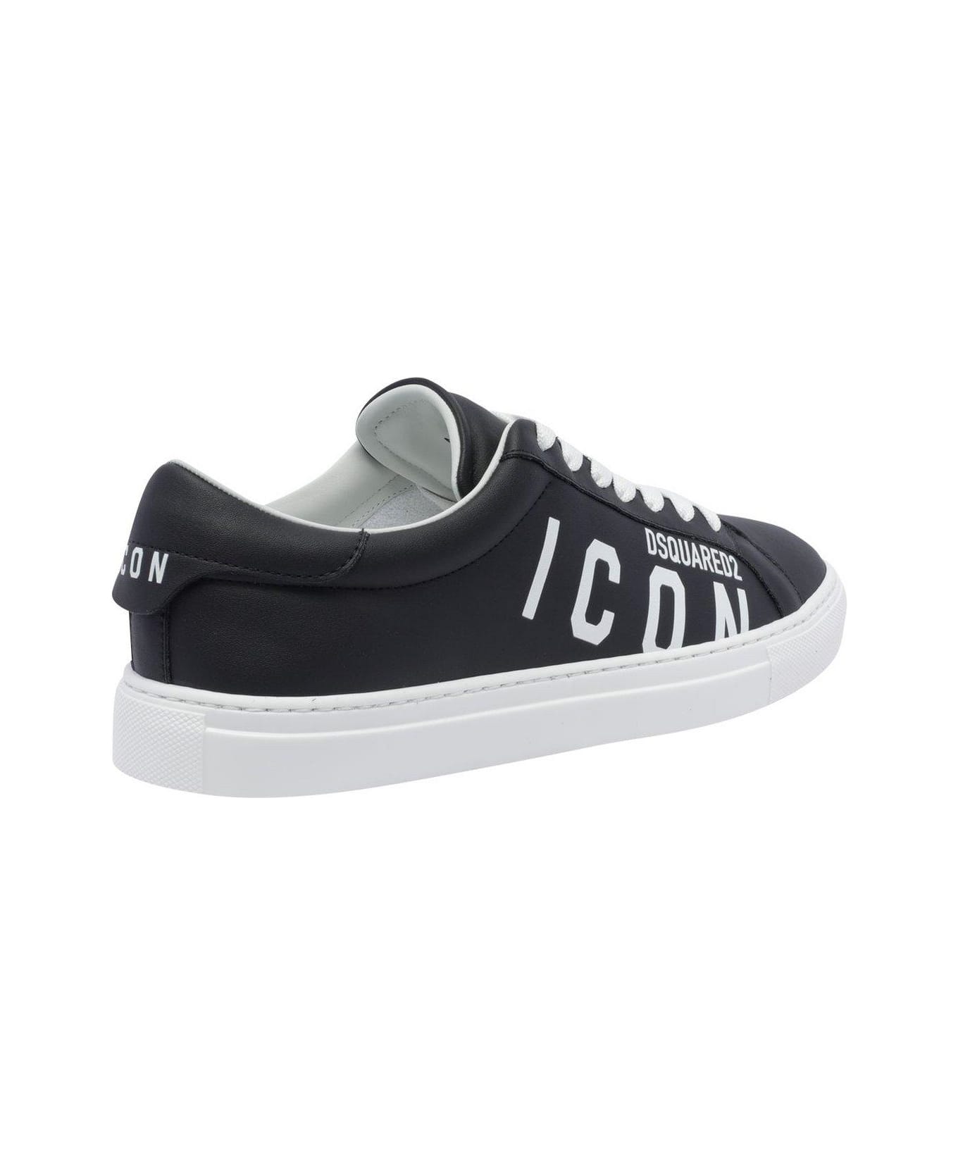 Dsquared2 Logo Printed Cassetta Sneakers Dsquared2 - BLACK