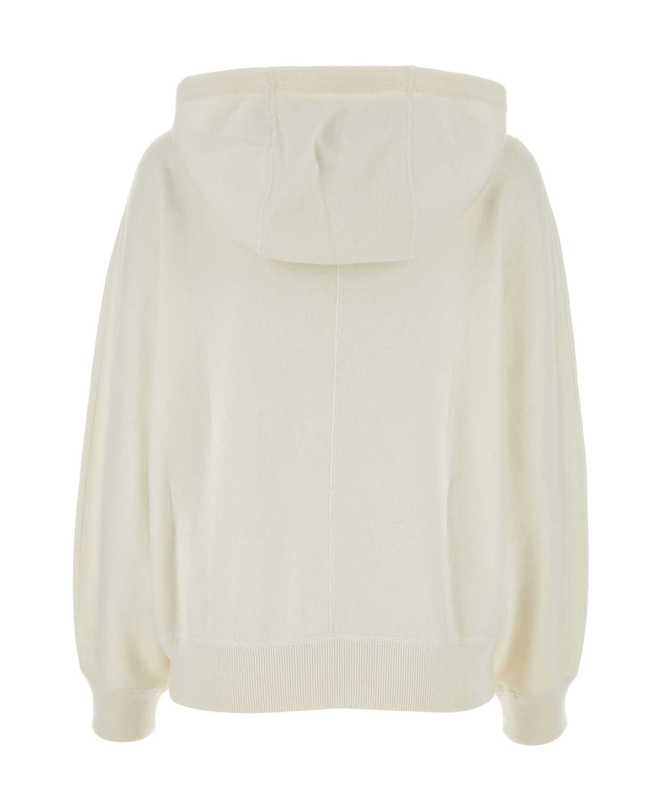 Prada White Stretch Cashmere Blend Sweatshirt - BIANCO