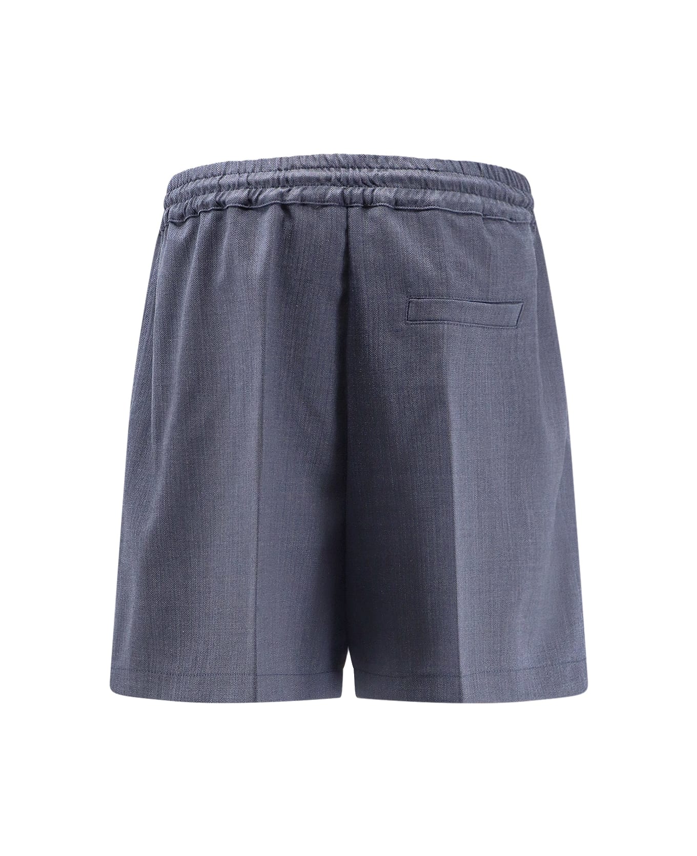 Pinko Scarola Textured Wool Bermuda Shorts - Blue