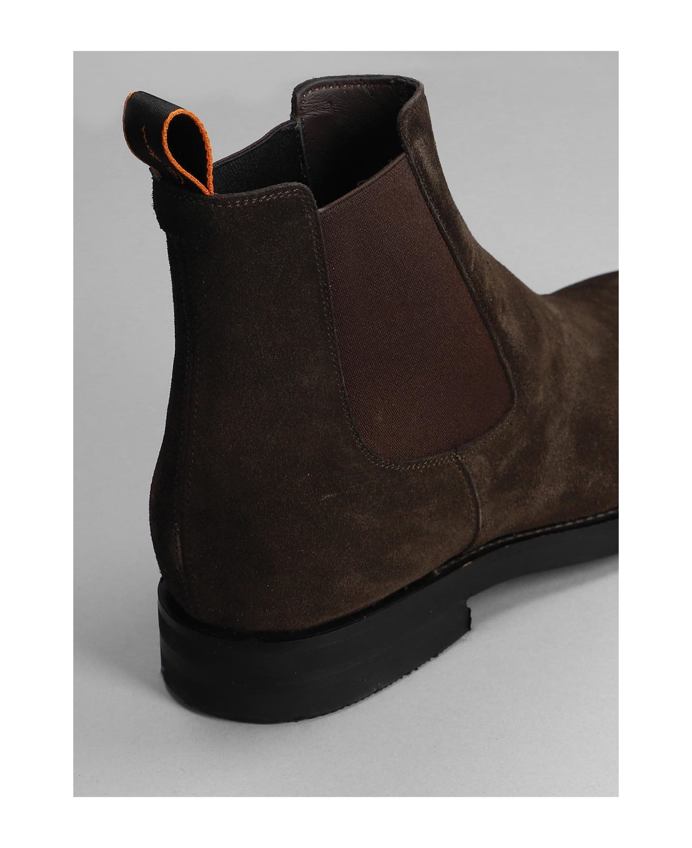 Santoni Enver Ankle Boots In Brown Suede - brown