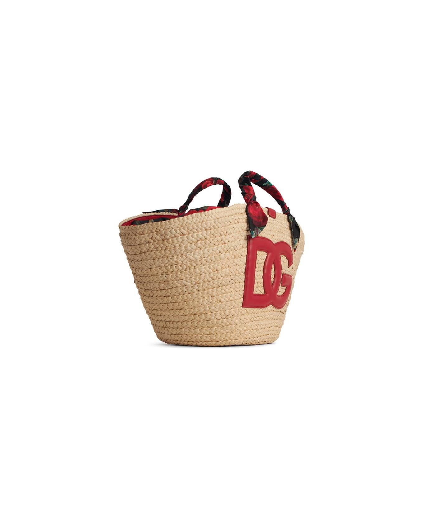 Dolce 
Gabbana 
rafia
 Red Corn Blend Shopping Bag - Red