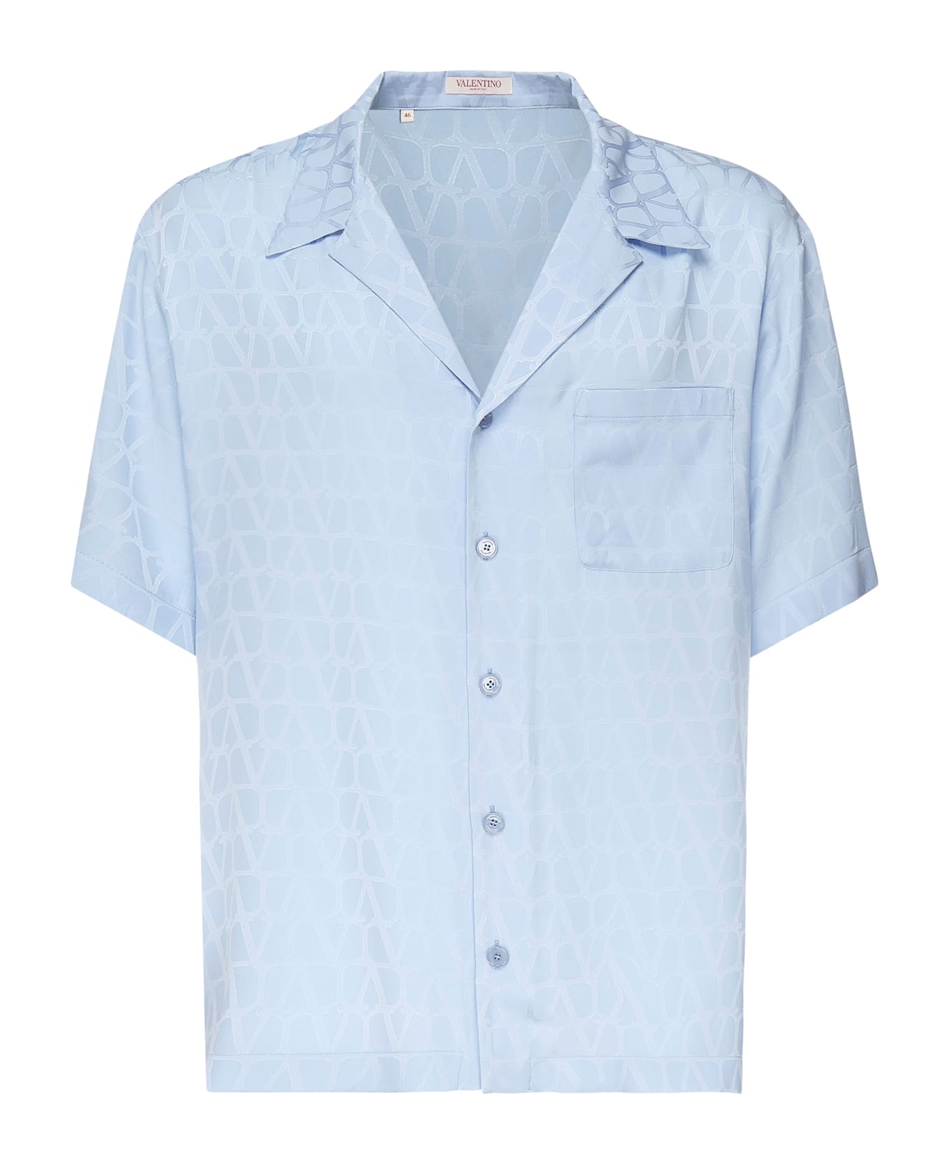 Valentino Garavani Bowling Shirt With Toile Iconographe Motif - Blue