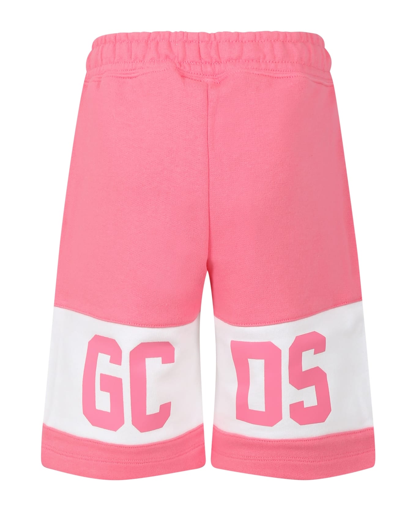 GCDS Mini Pink Sports Shorts For Boy With Logo - Pink ボトムス