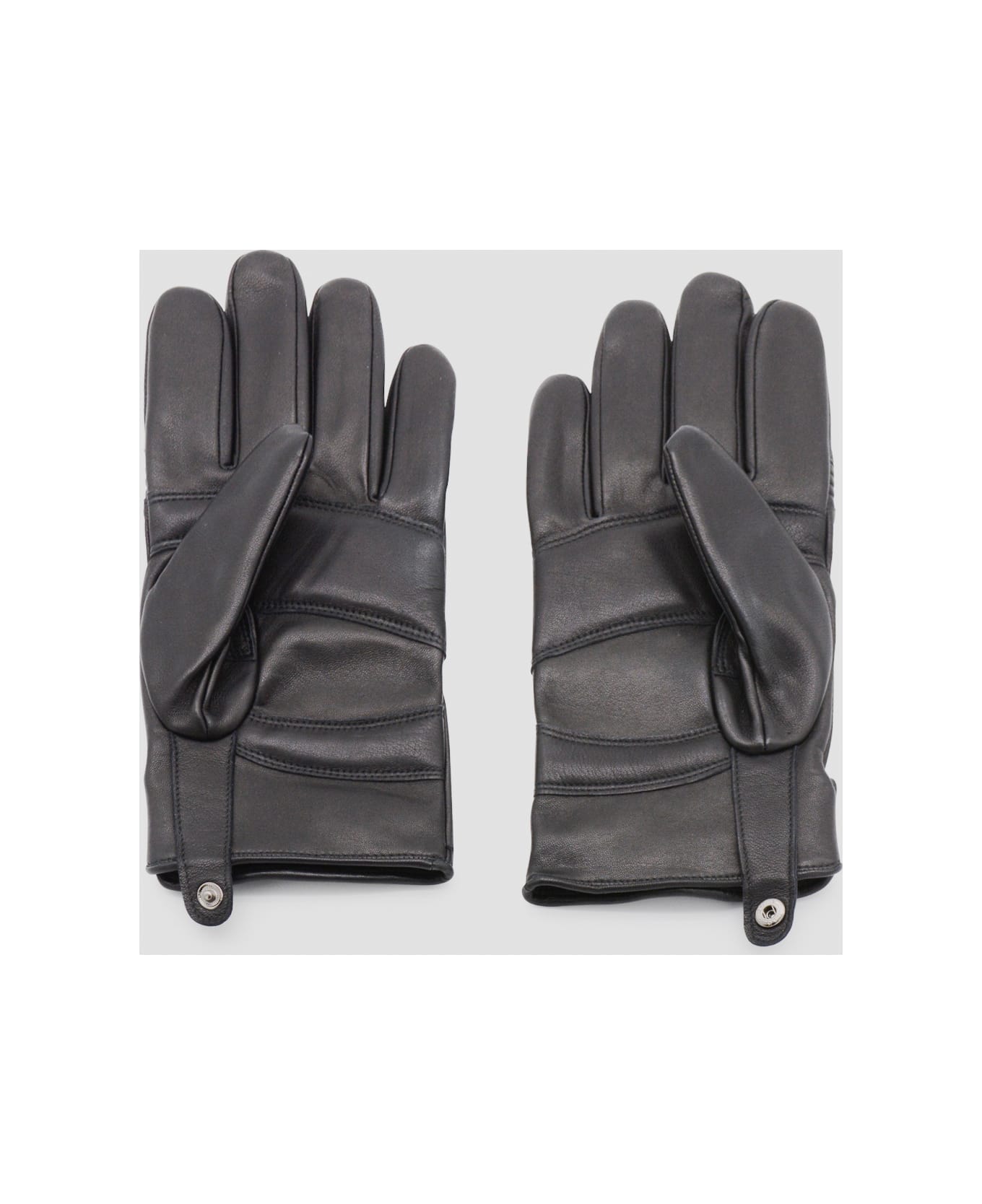 MM6 Maison Margiela Black Leather Gloves - Black
