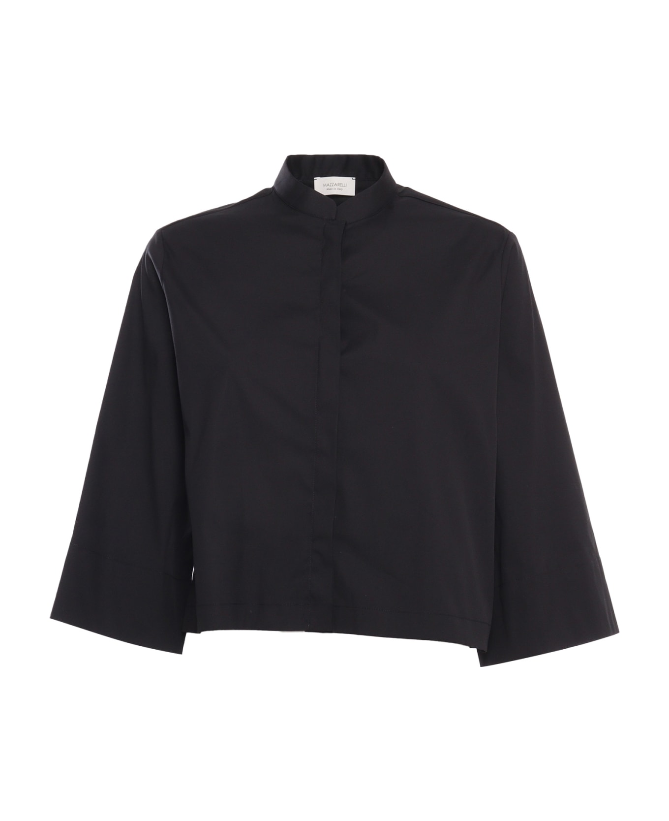 Mazzarelli Black Cropped Shirt - BLACK