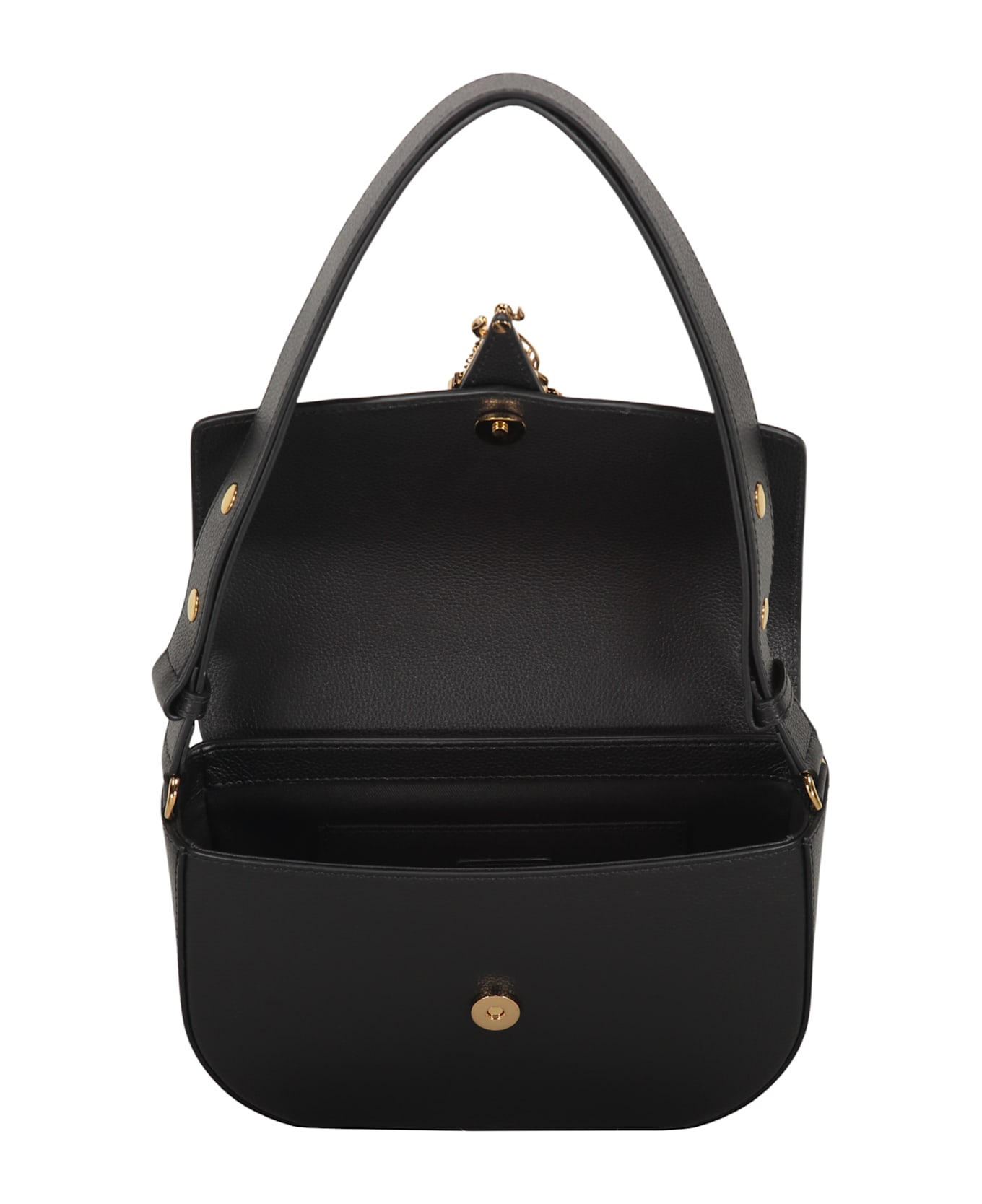 Versace Leather Shoulder Bag - black