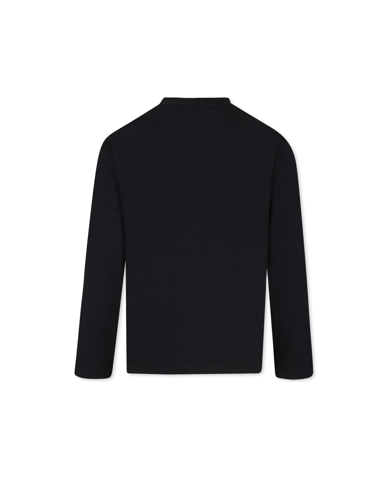 MSGM Black T-shirt For Girl With Logo - Black