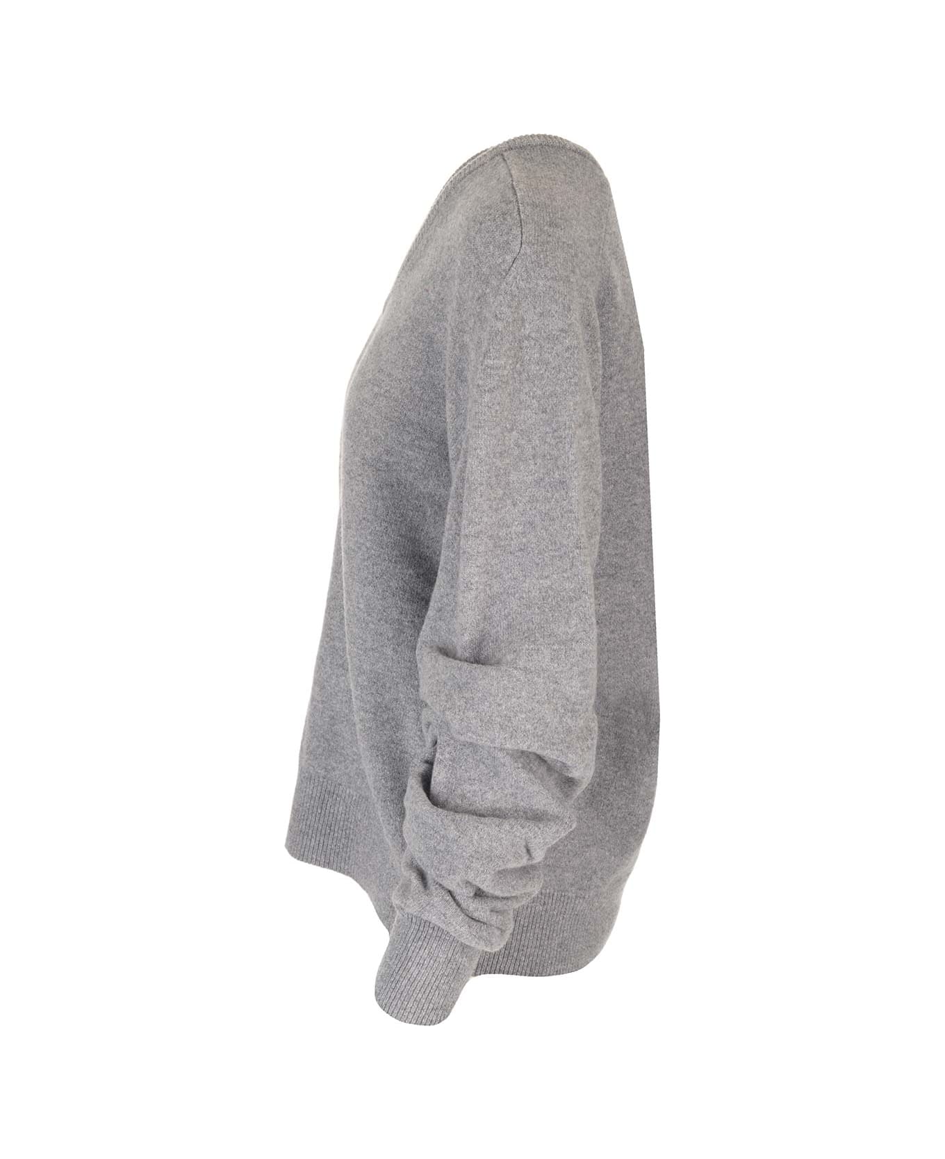 Tory Burch Gathered Sleeves Sweater - Grey ニットウェア