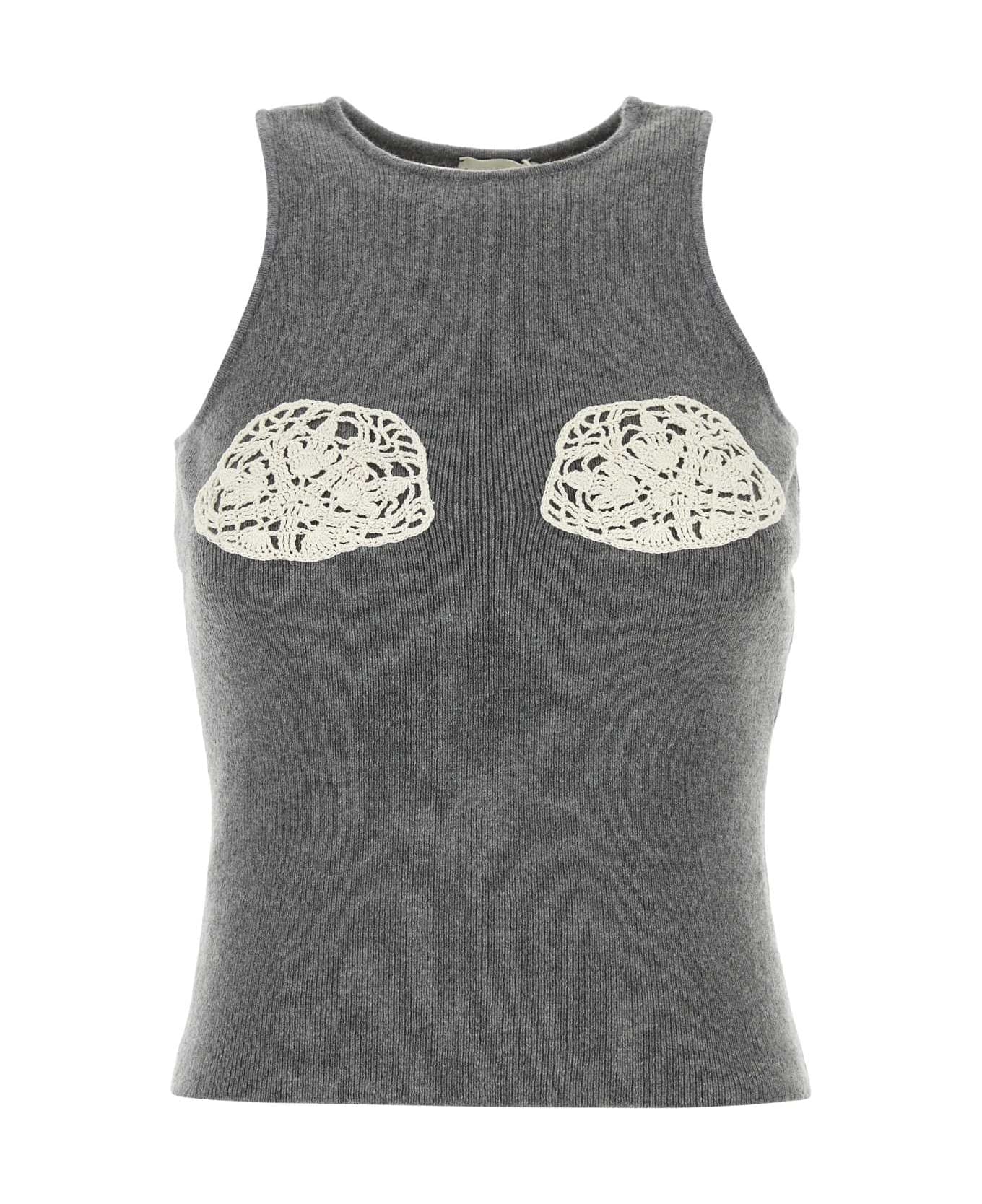 Magda Butrym Grey Cashmere Tank Top - GREY