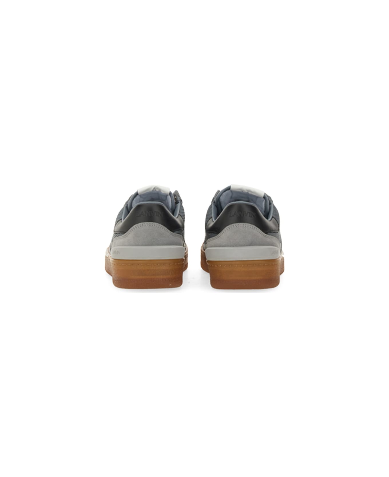 Lanvin Mesh, Suede And Nappa Leather Sneaker - GREY