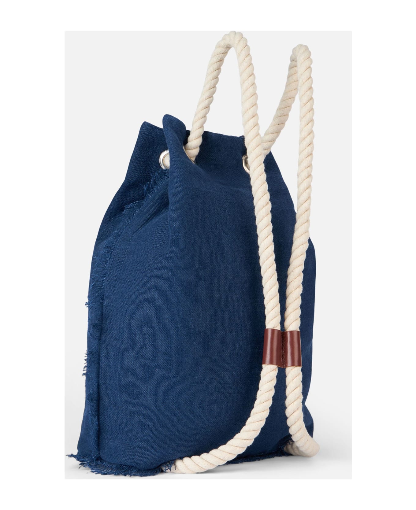 MC2 Saint Barth Blue Boat Linen Backpack - BLUE