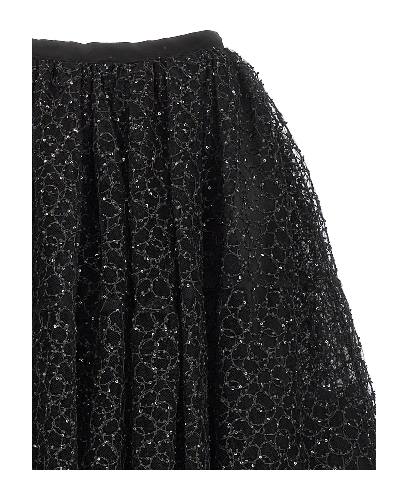 Giambattista Valli Embroidered Tulle Skirt - Black   スカート