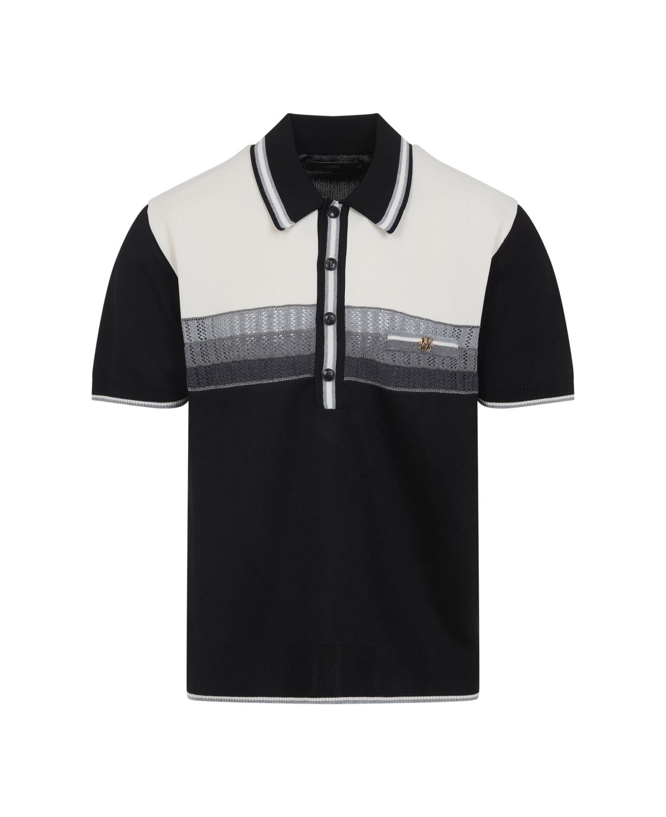 AMIRI Ma Striped Polo - Black