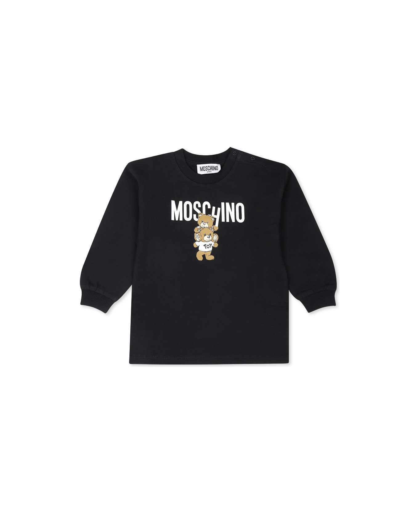 Moschino Black Dress For Baby Girl With Two Teddy Bears - Black