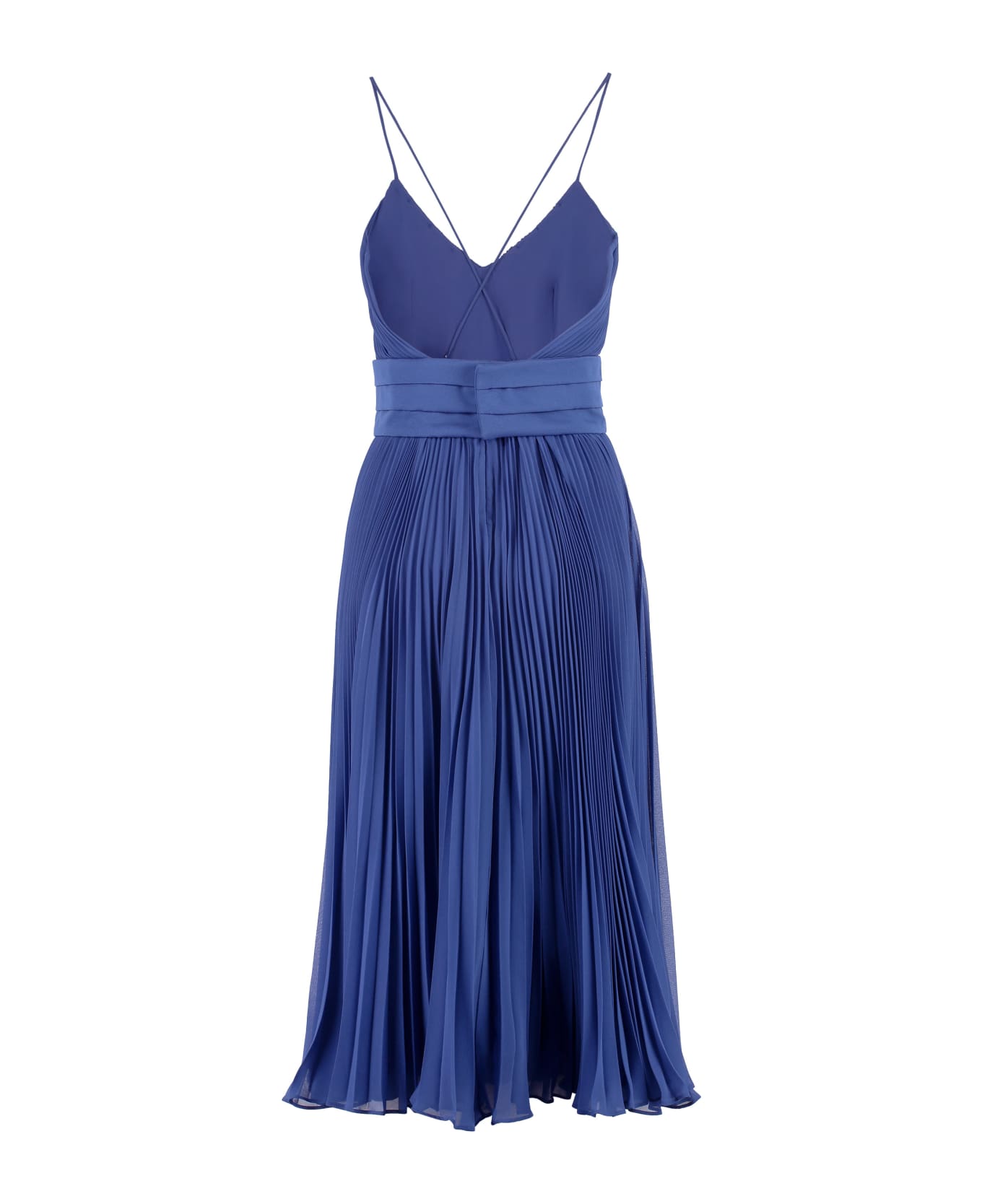 Max Mara Clarino Pleated Midi Dress - blue