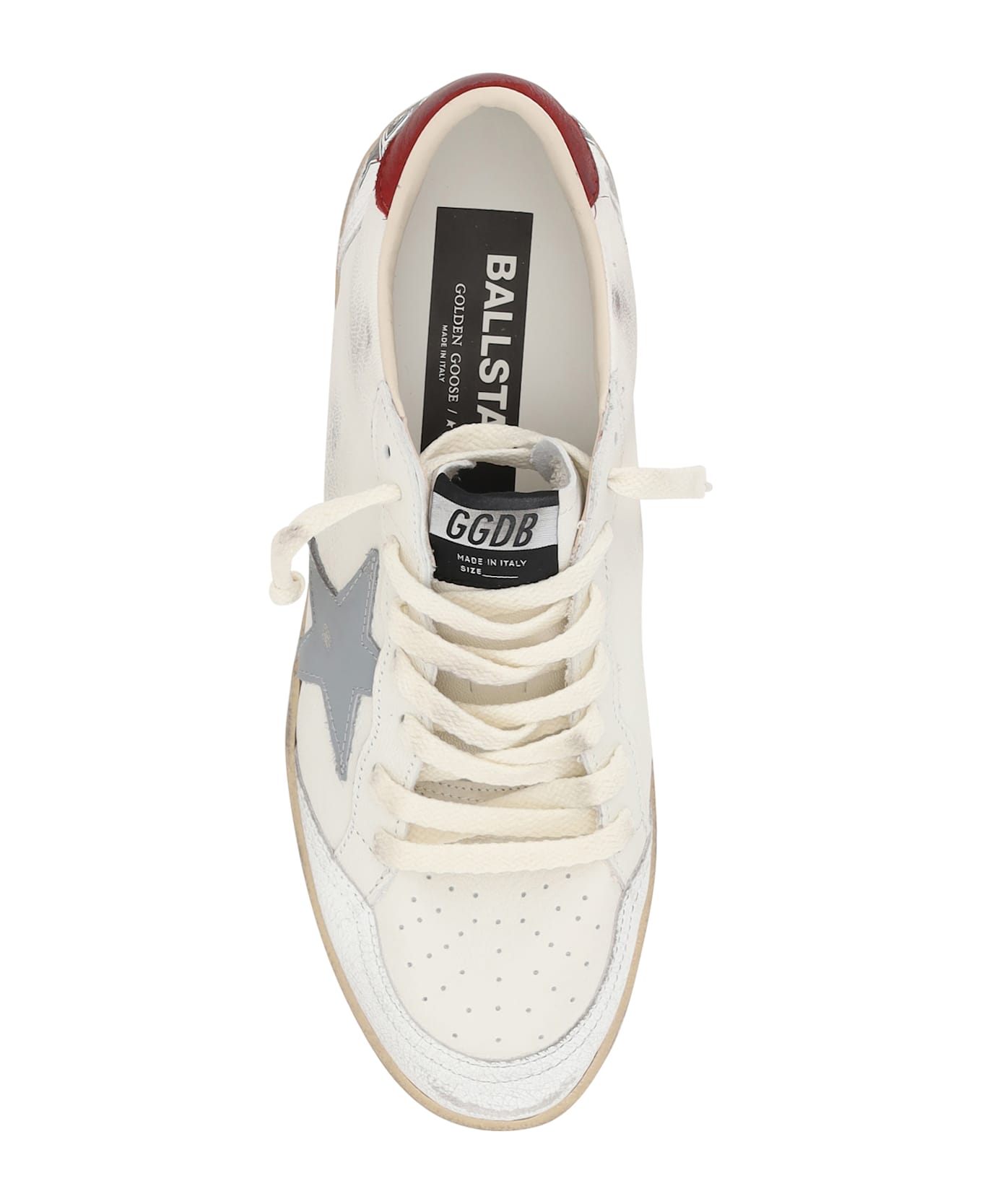Golden Goose Ball Star Sneakers - WHITE/SILVER BLUE/RED
