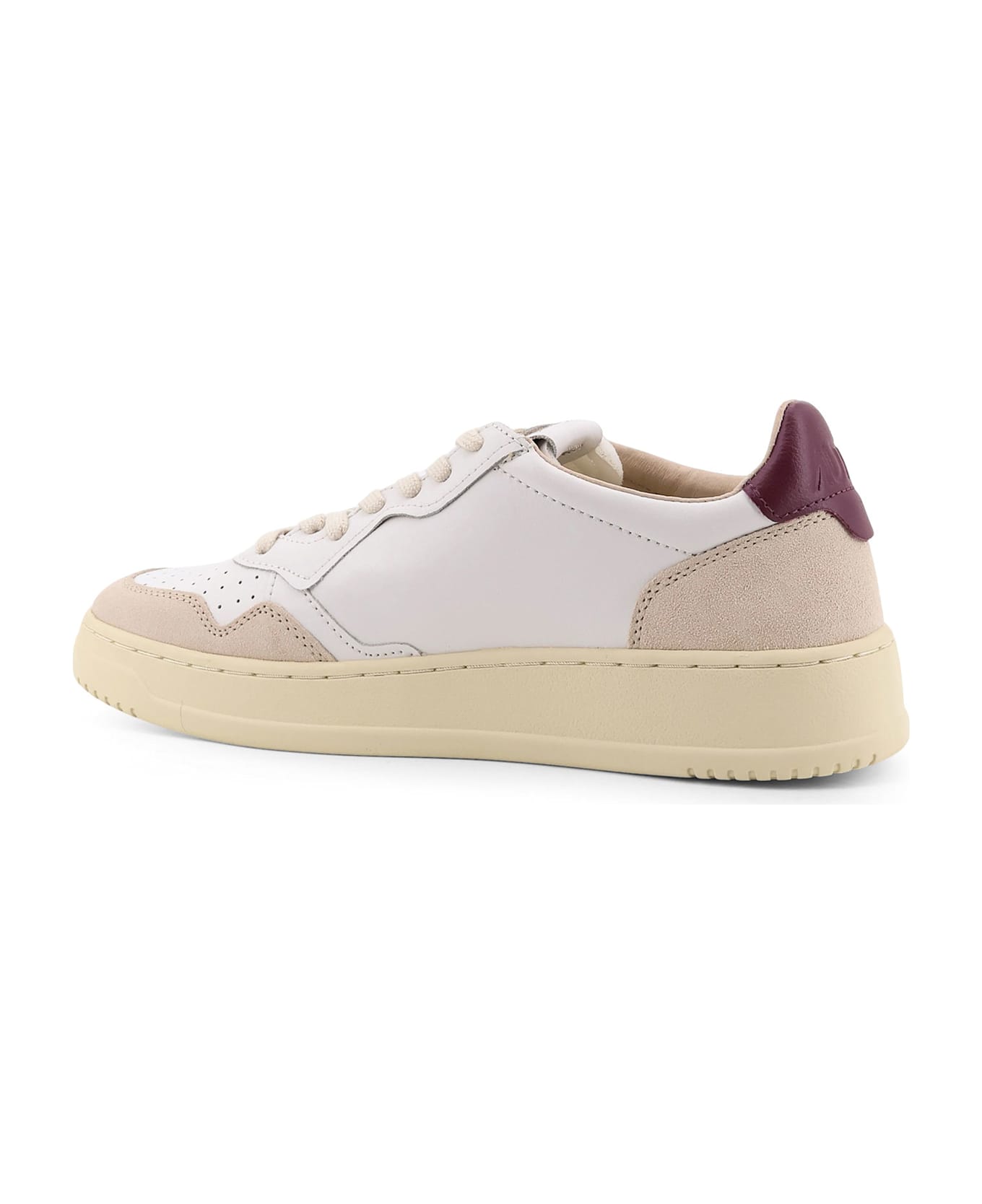 Autry Medalist Low Leather Low-top Sneakers - BIANCO BORDEAUX