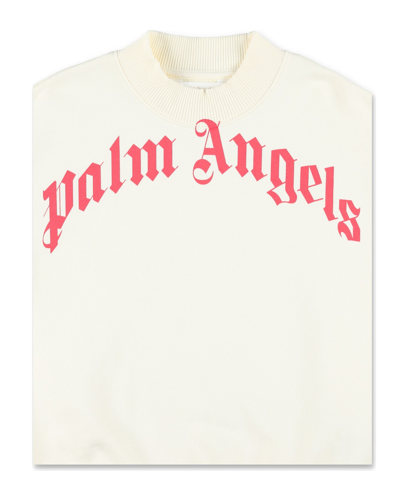 Palm Angels Kid - Classuc Curved Logo Sweatshirt - BUTTER