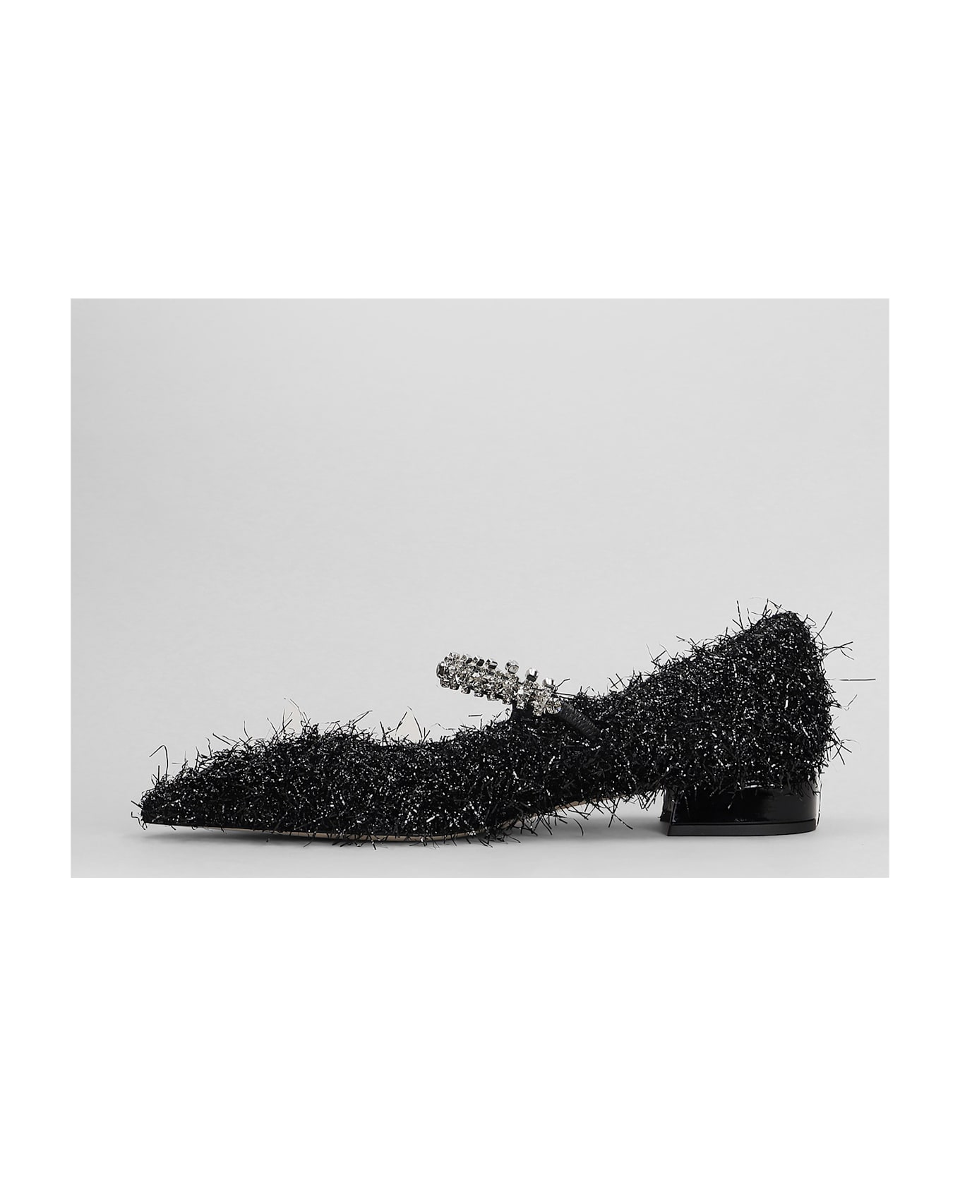 Jimmy Choo Bing Pump Flat Ballet Flats In Black Laminate - black