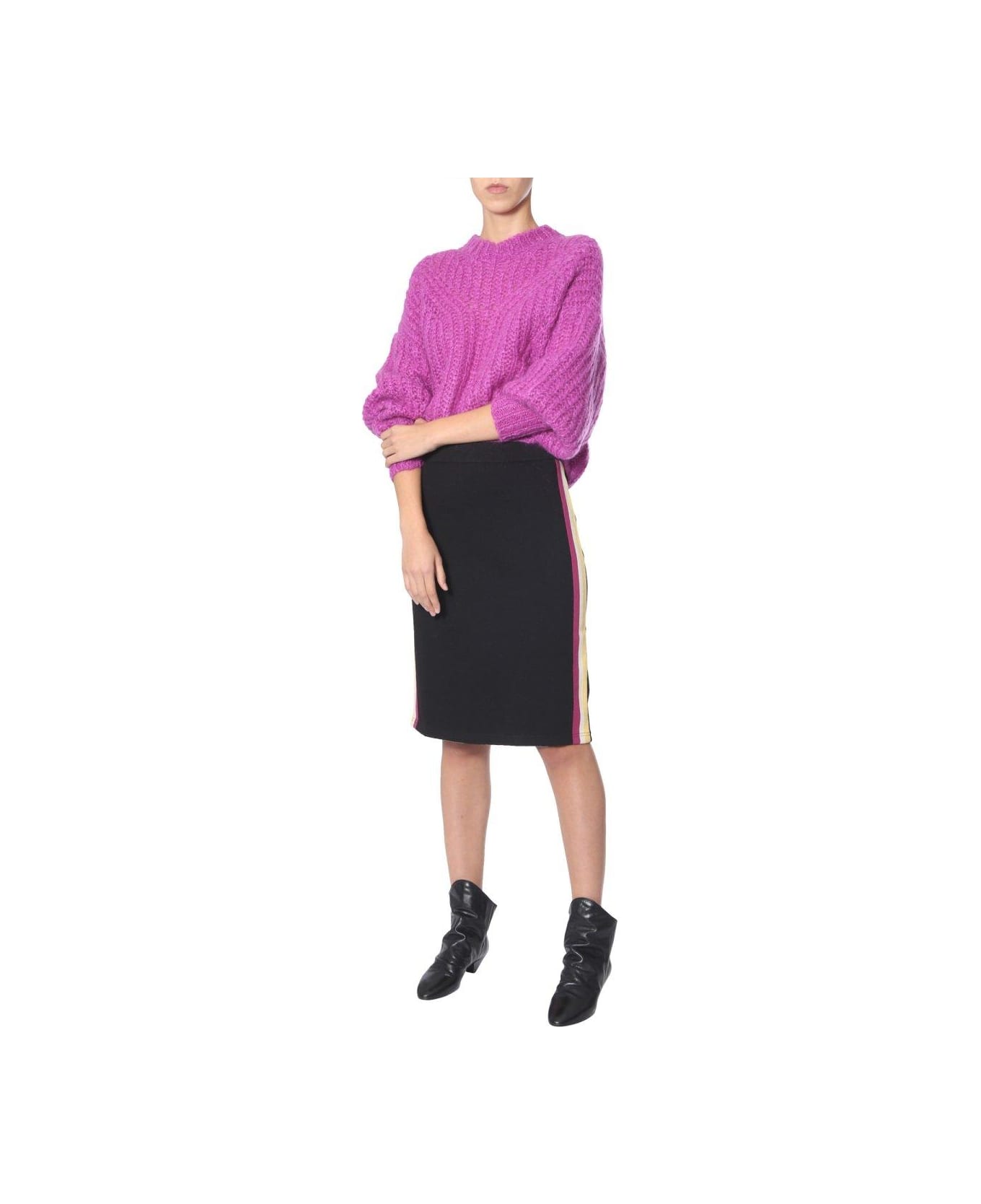 Marant Étoile Side Stripe Skirt - BLACK