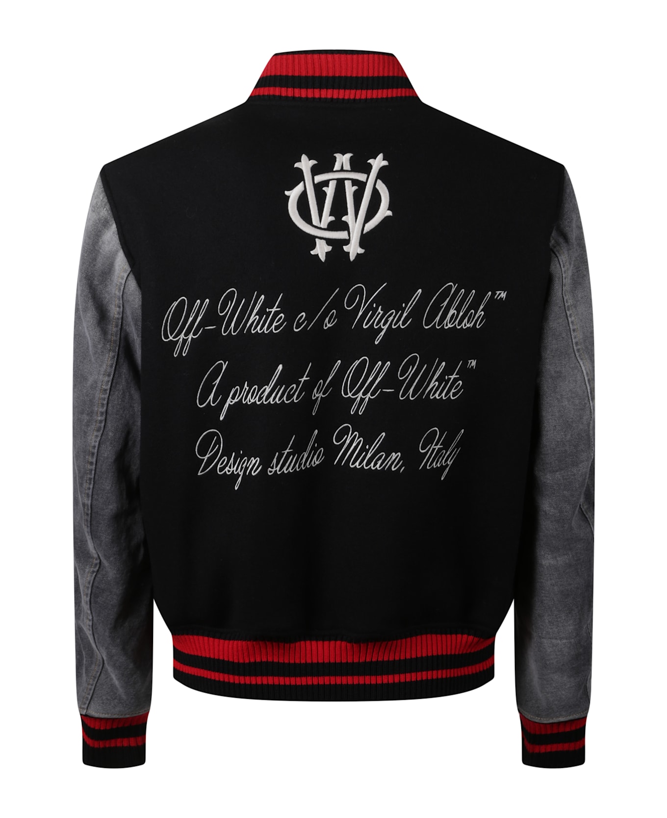 Off-White Gothic Ow Wool Varsity Jacket - Black