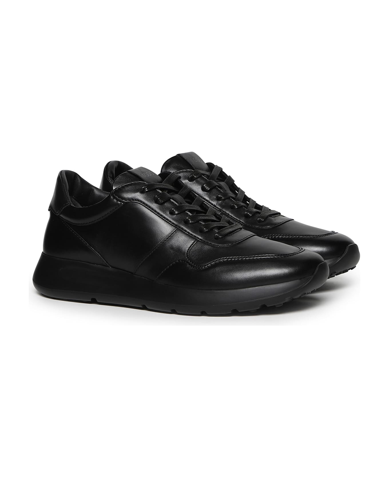 Tod
s Red Dot Leather Sneakers - Black