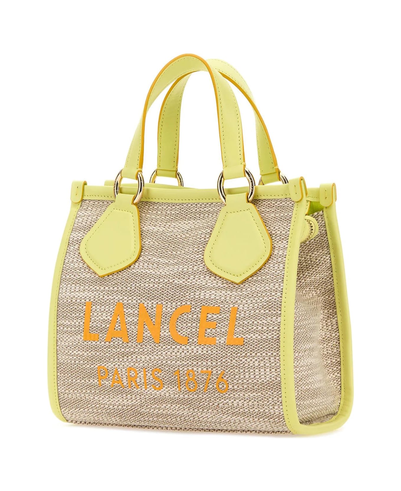 Lancel Multicolor Canvas Summer Shopping Bag - Ec Natural Lime Mango トートバッグ