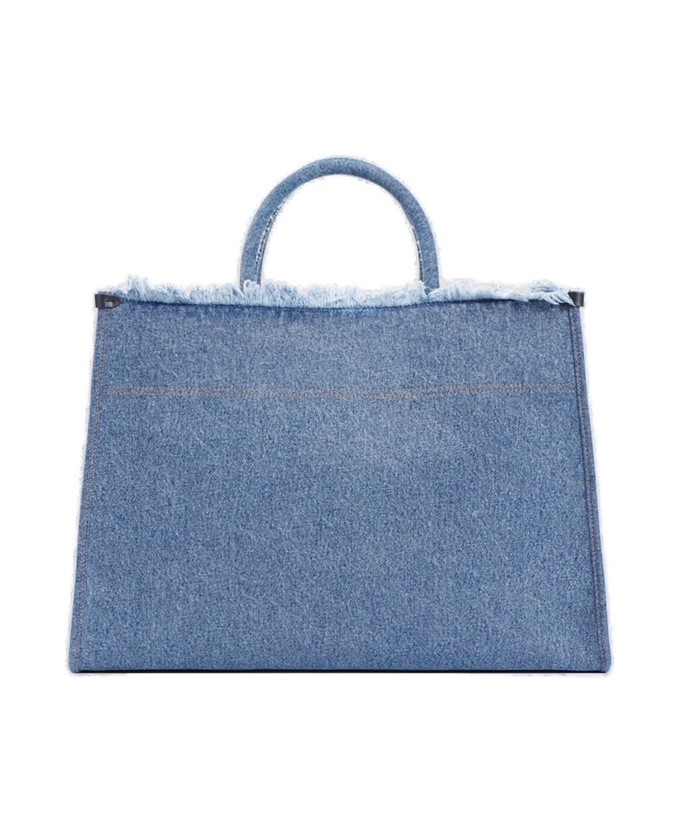 Lanvin Frayed Edge Denim Tote Bag - Blu denim