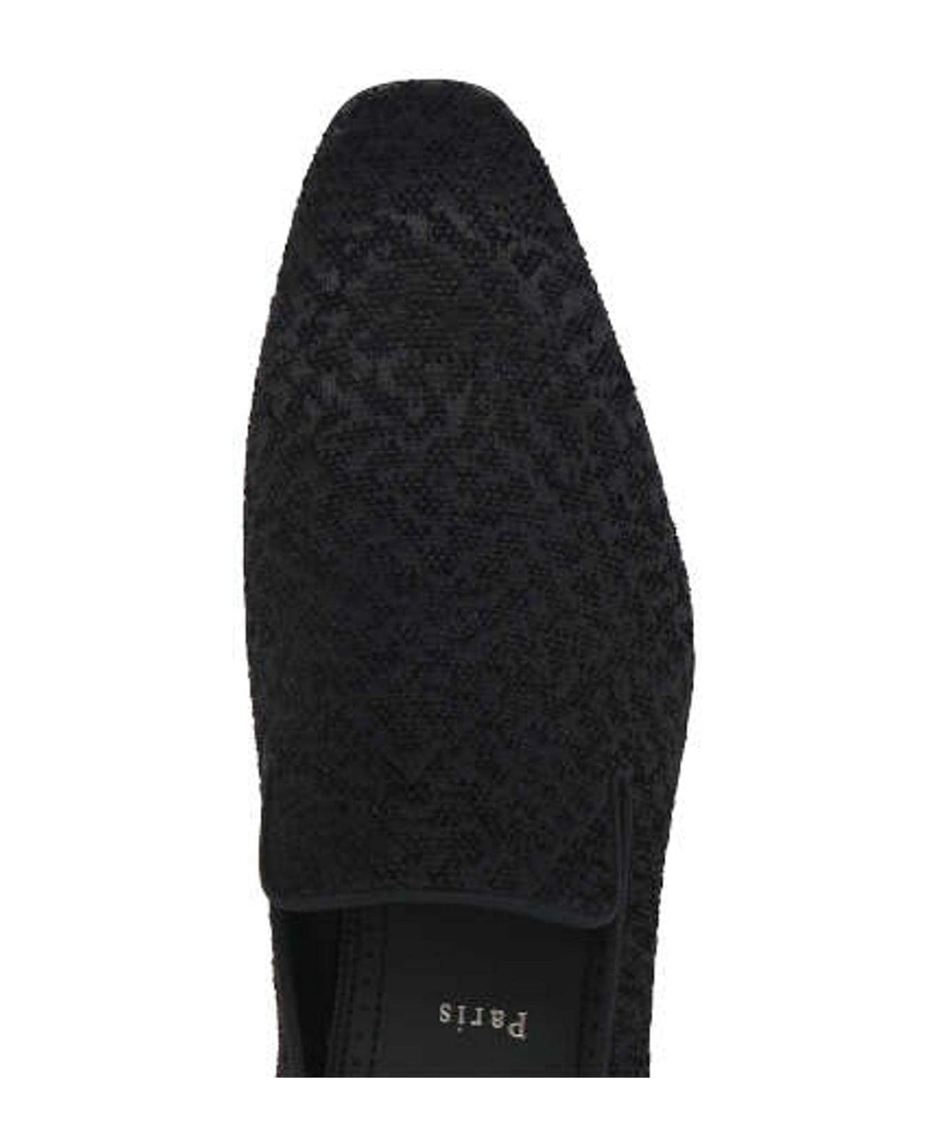 Christian Louboutin Almond Toe Slip-on Loafers - Black