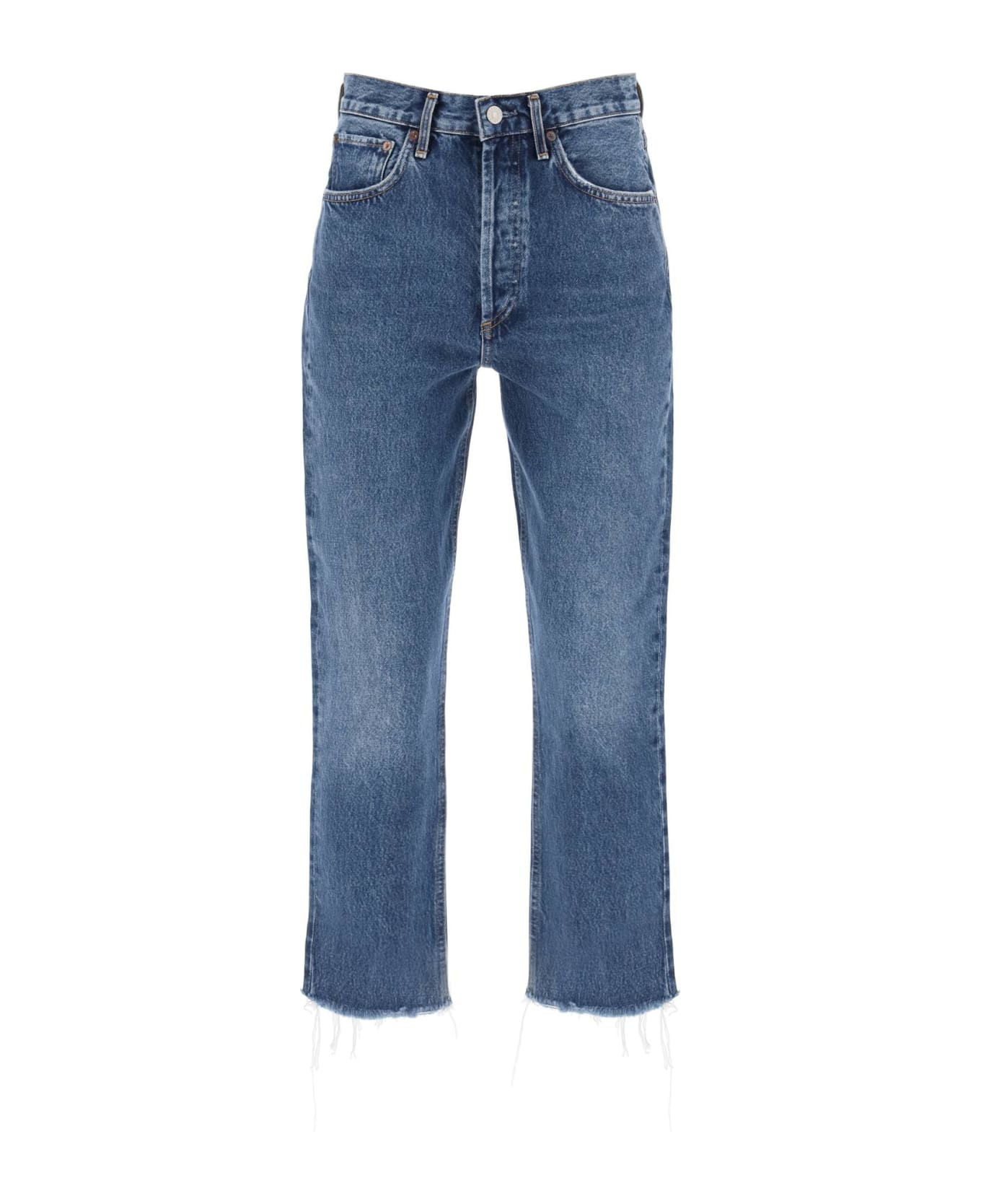 AGOLDE Riley Cropped Jeans - SPHERE (DK RED CAST INDIGO) (Blue)
